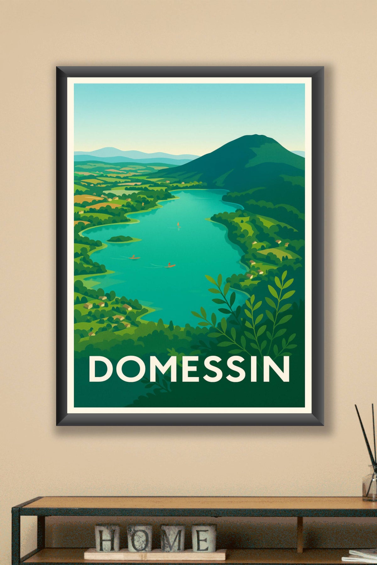 Affiche Domessin — Nature et sérénité au fil de l'eau · poster d'art de Domessin