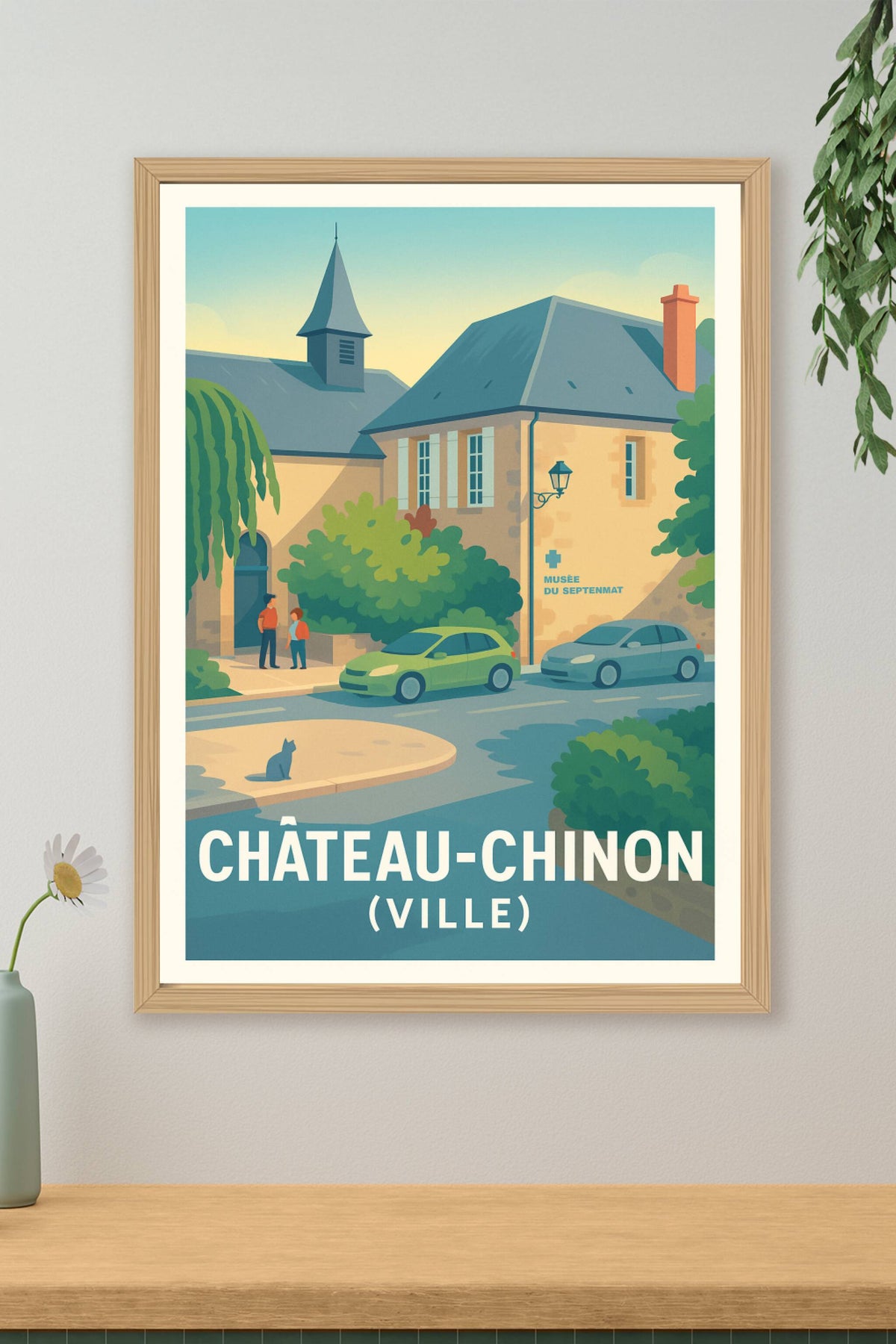 Affiche Château-Chinon — Charme paisible du musée du Septennat · poster d'art de Château-Chinon