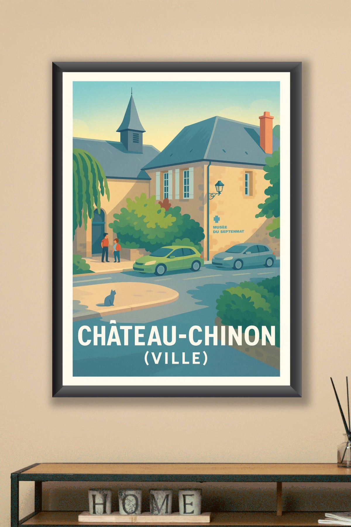 Affiche Château-Chinon — Charme paisible du musée du Septennat · poster d'art de Château-Chinon