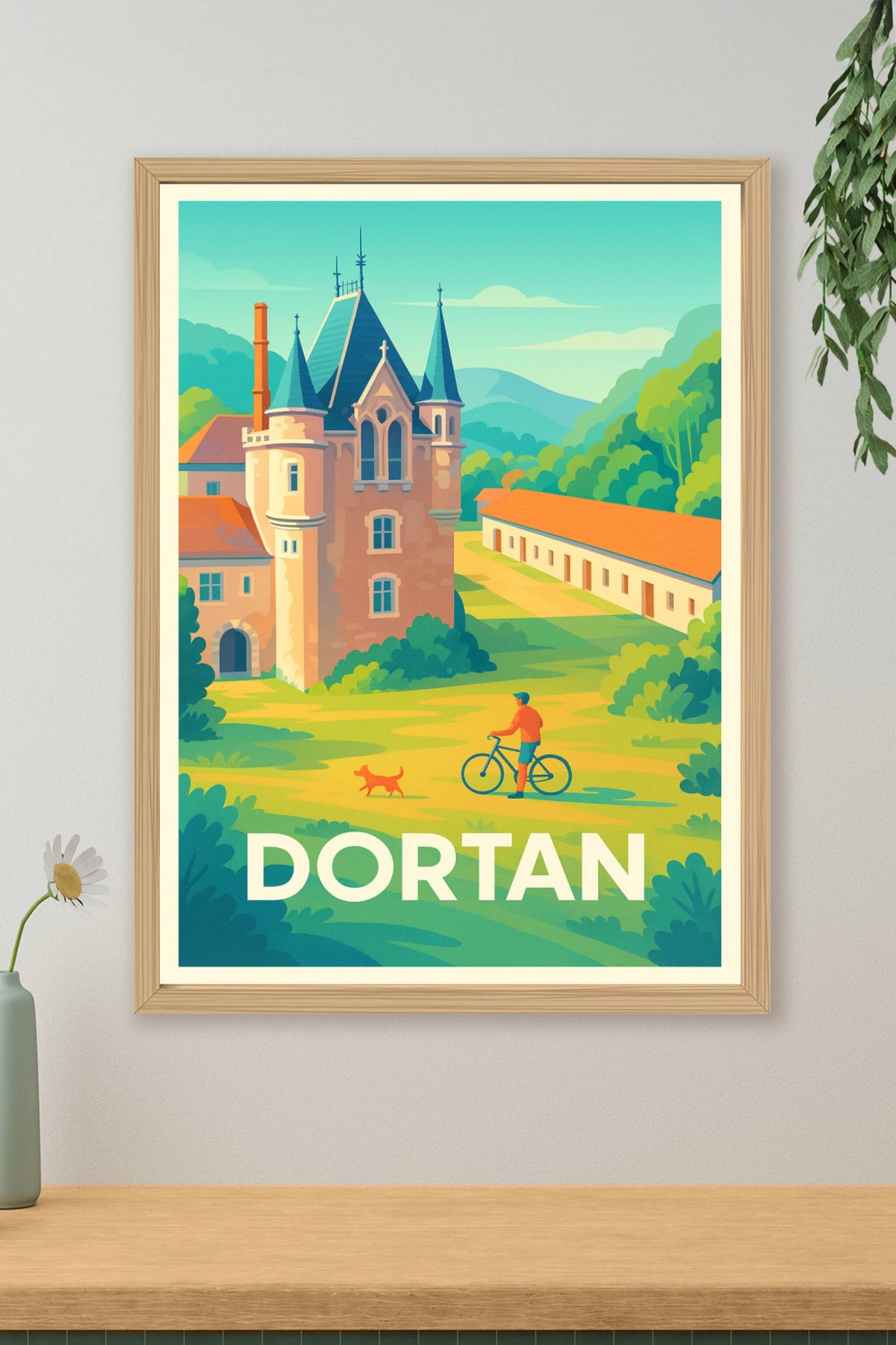 Affiche Dortan — Charme bucolique et architecture pittoresque · poster d'art de Dortan