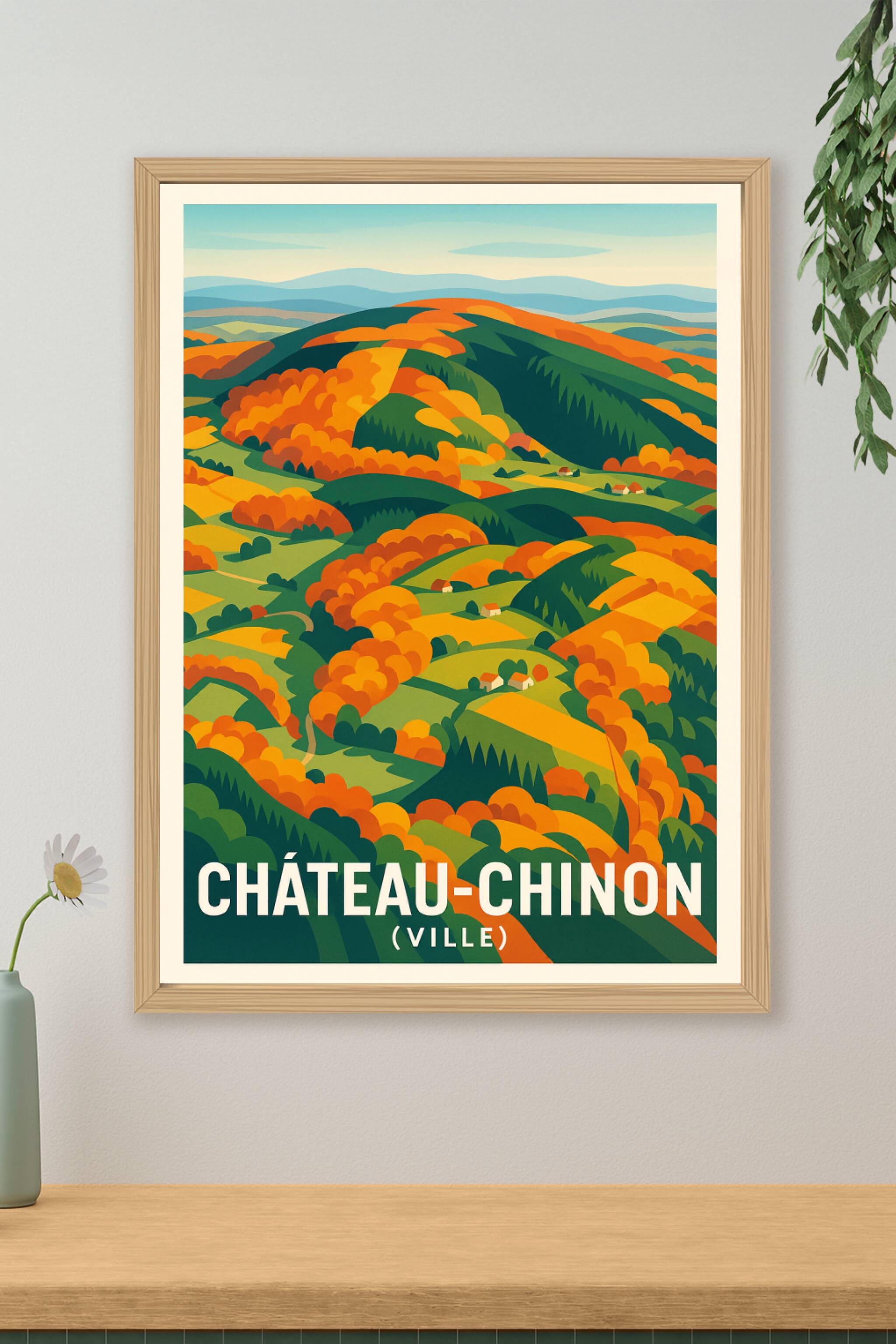 Affiche Château-Chinon - Charme et couleurs d'automne en Bourgogne