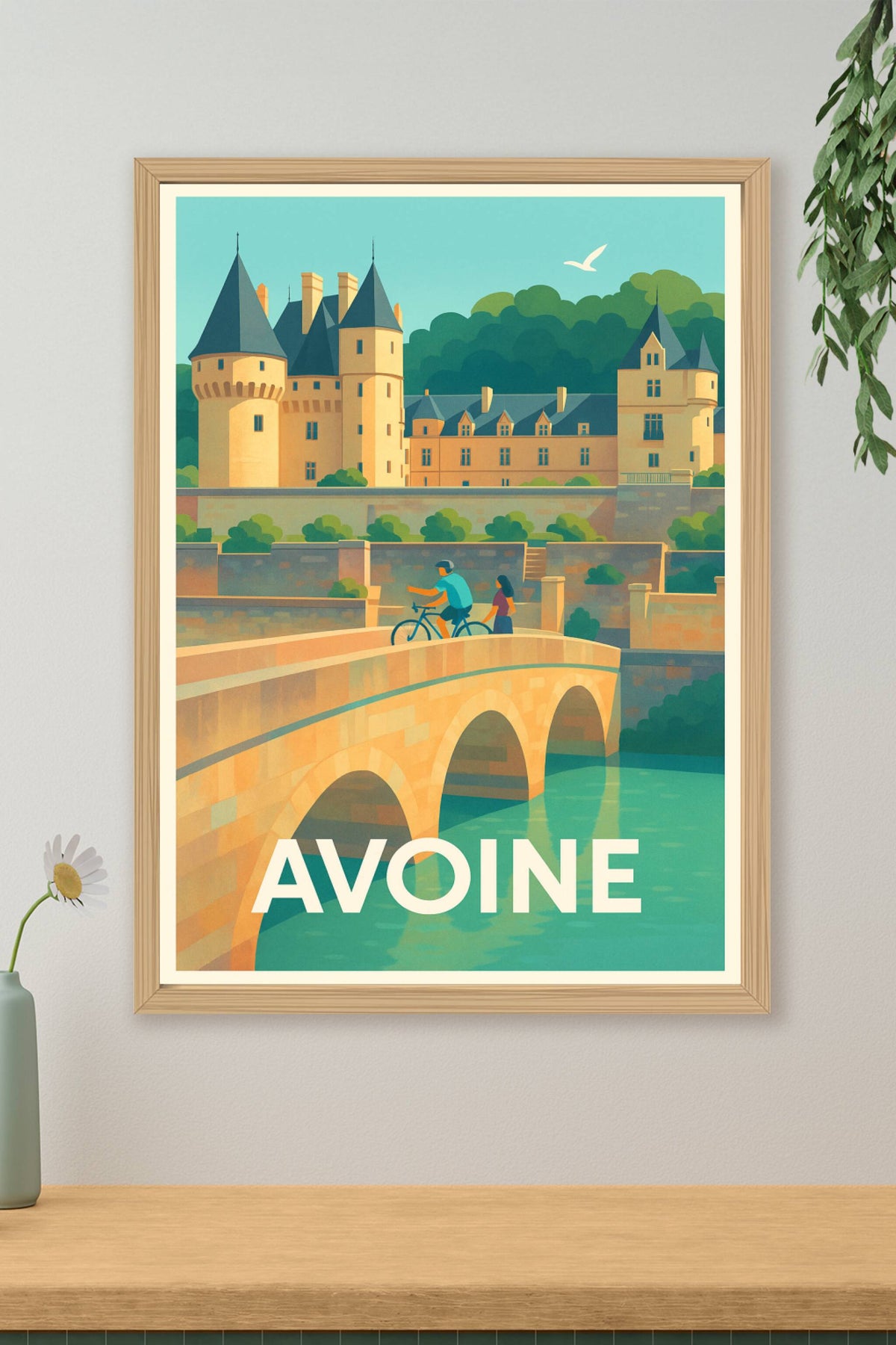 Affiche Avoine — Charme et patrimoine au fil de l'eau · poster d'art de Avoine