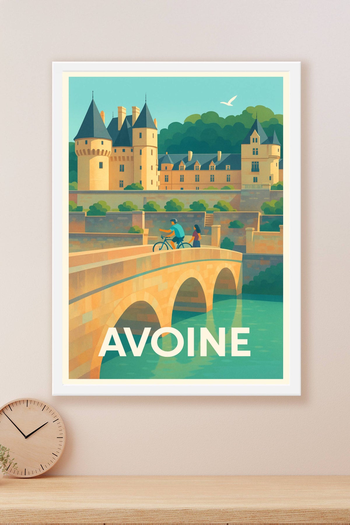 Affiche Avoine — Charme et patrimoine au fil de l'eau · poster d'art de Avoine
