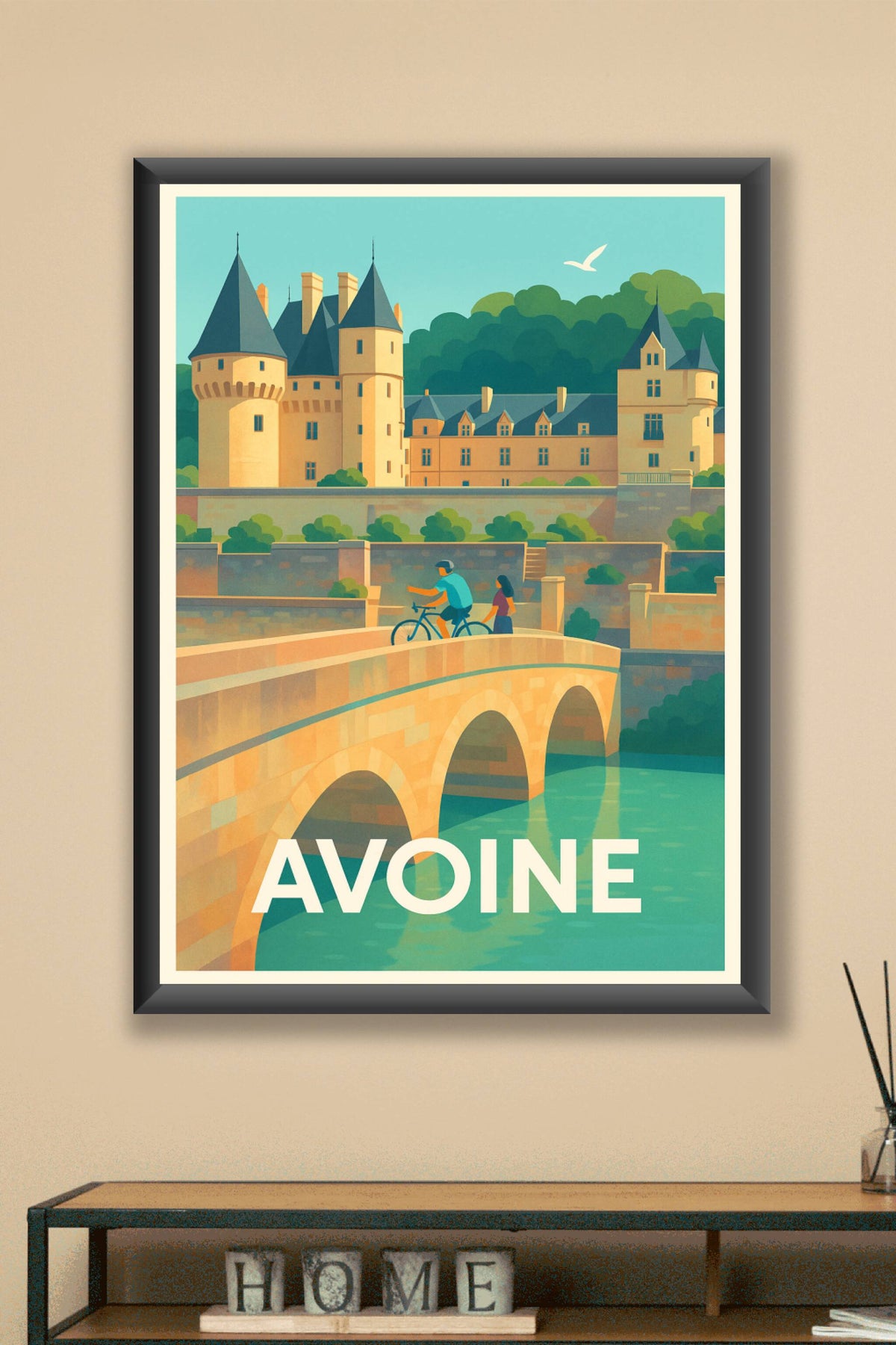 Affiche Avoine — Charme et patrimoine au fil de l'eau · poster d'art de Avoine