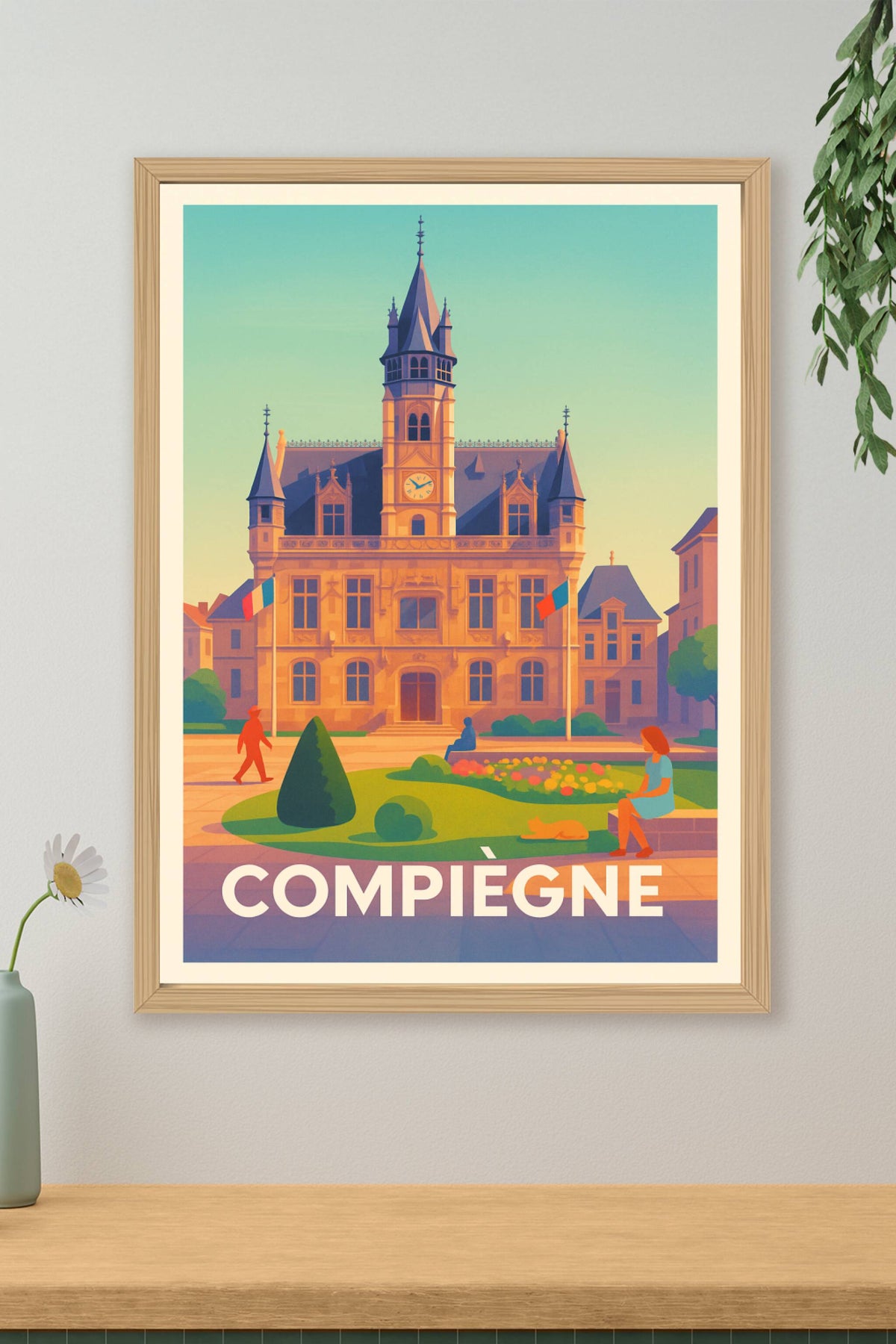 Affiche Compiègne — Élégance et Sérénité en Centre-Ville · poster d'art de Compiègne