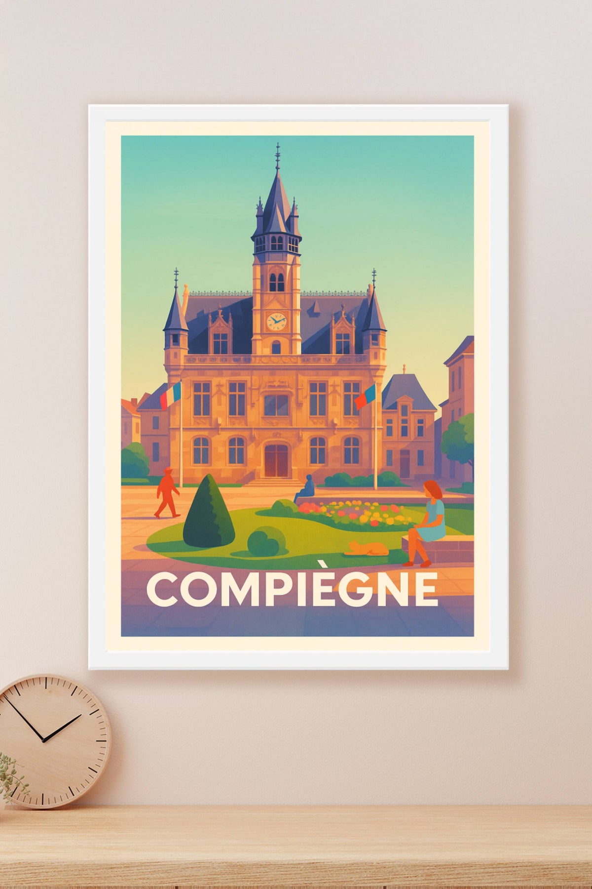 Affiche Compiègne — Élégance et Sérénité en Centre-Ville · poster d'art de Compiègne