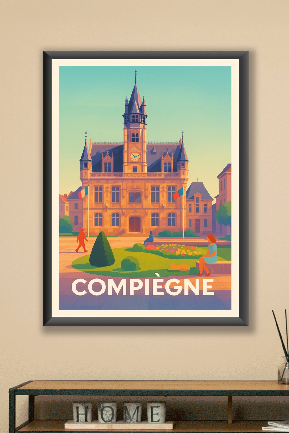 Affiche Compiègne — Élégance et Sérénité en Centre-Ville · poster d'art de Compiègne
