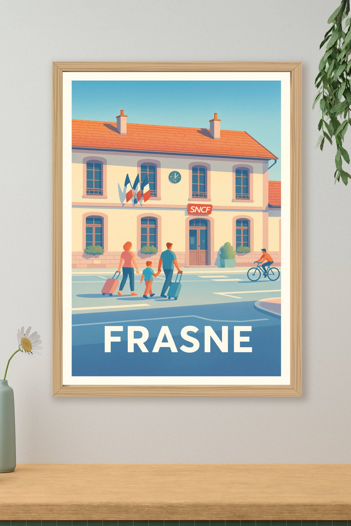 Affiche Frasne — Escale paisible à la gare SNCF · poster d'art de Frasne