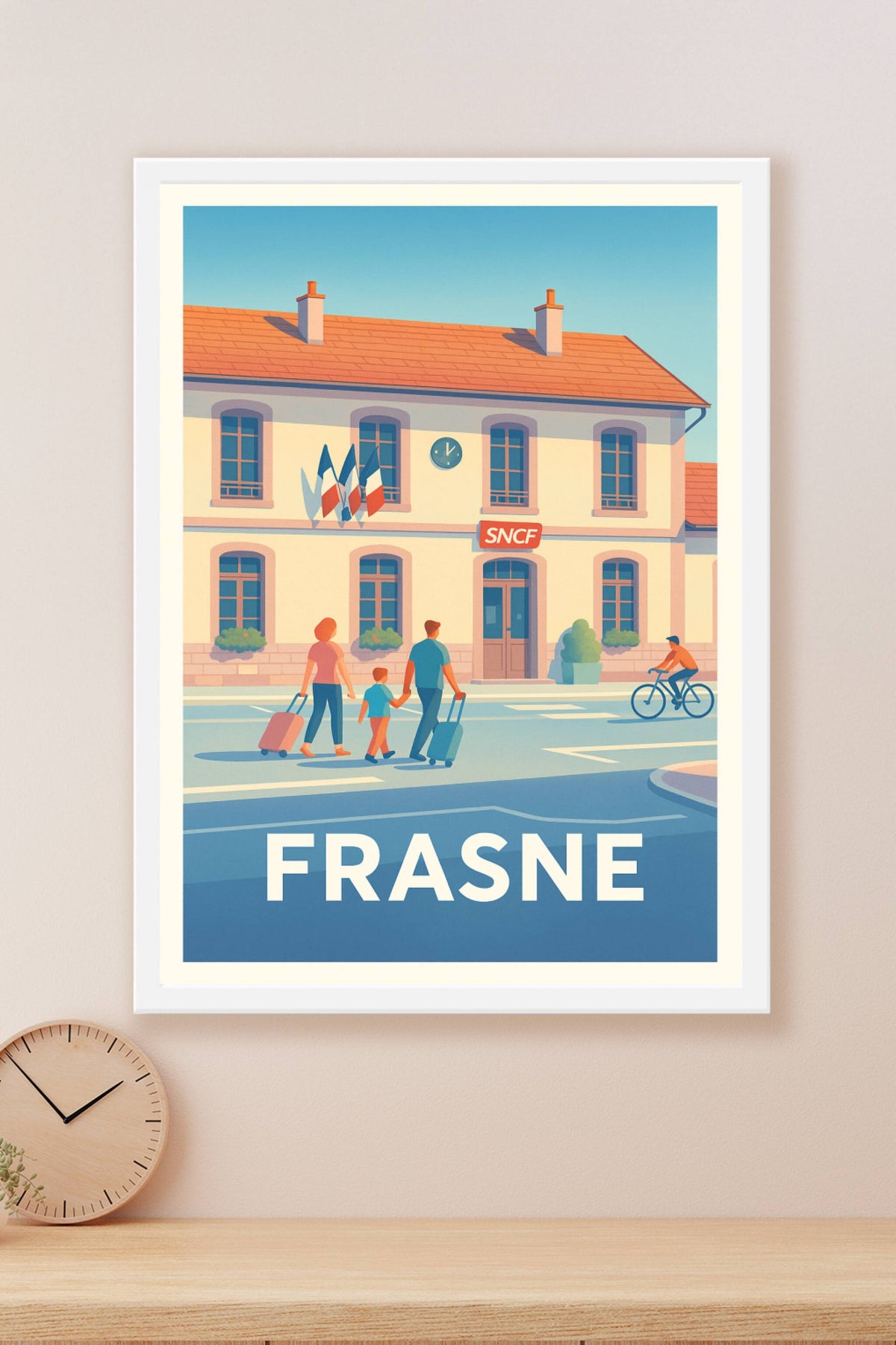 Affiche Frasne — Escale paisible à la gare SNCF · poster d'art de Frasne