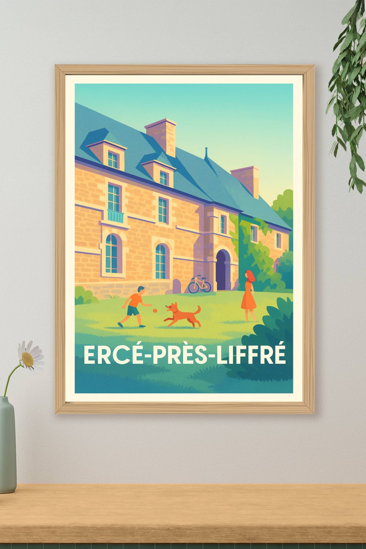 Affiche Ercé-Près-Liffré — Charme et Sérénité en Bretagne · poster d'art de Ercé-Près-Liffré