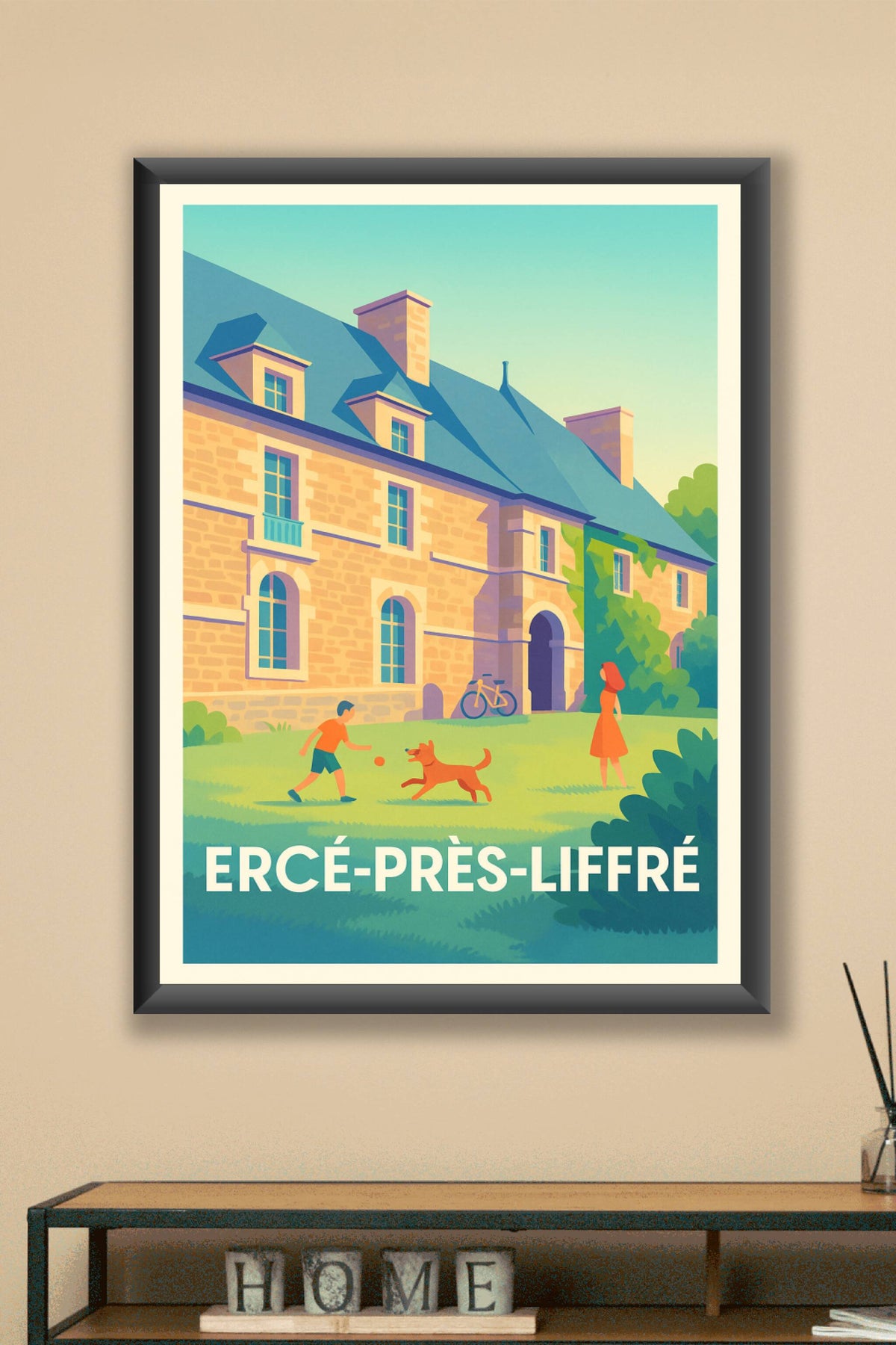 Affiche Ercé-Près-Liffré — Charme et Sérénité en Bretagne · poster d'art de Ercé-Près-Liffré