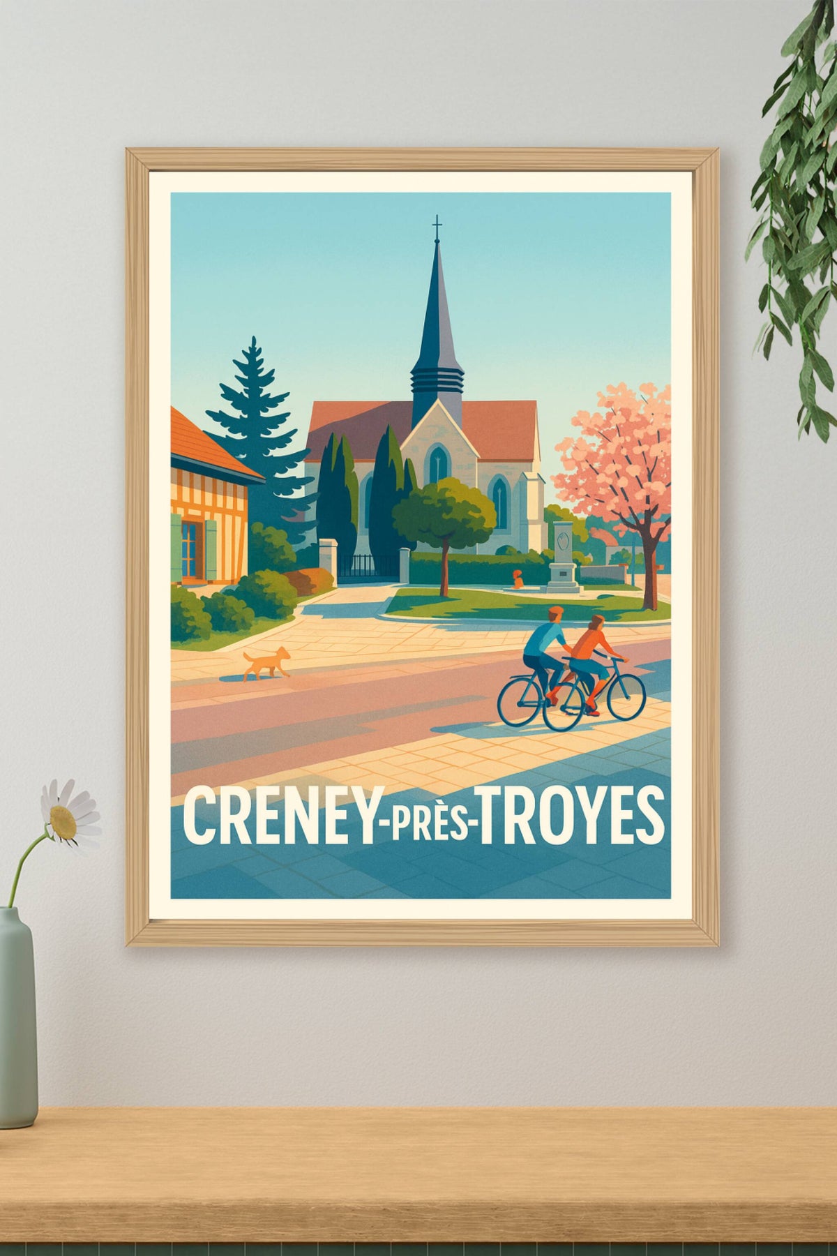 Affiche Creney-près-Troyes — Charme paisible entre nature et histoire · poster d'art de Creney-près-Troyes