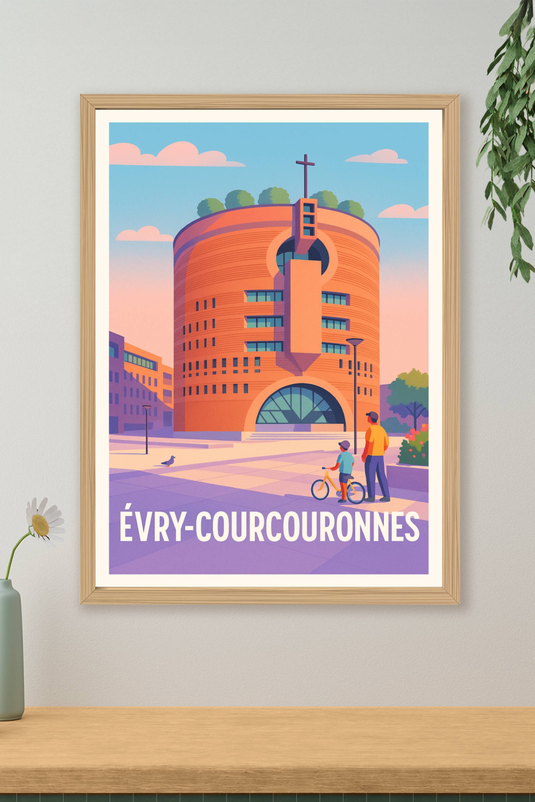 Affiche Évry-Courcouronnes - Modernité et Sérénité Urbaine