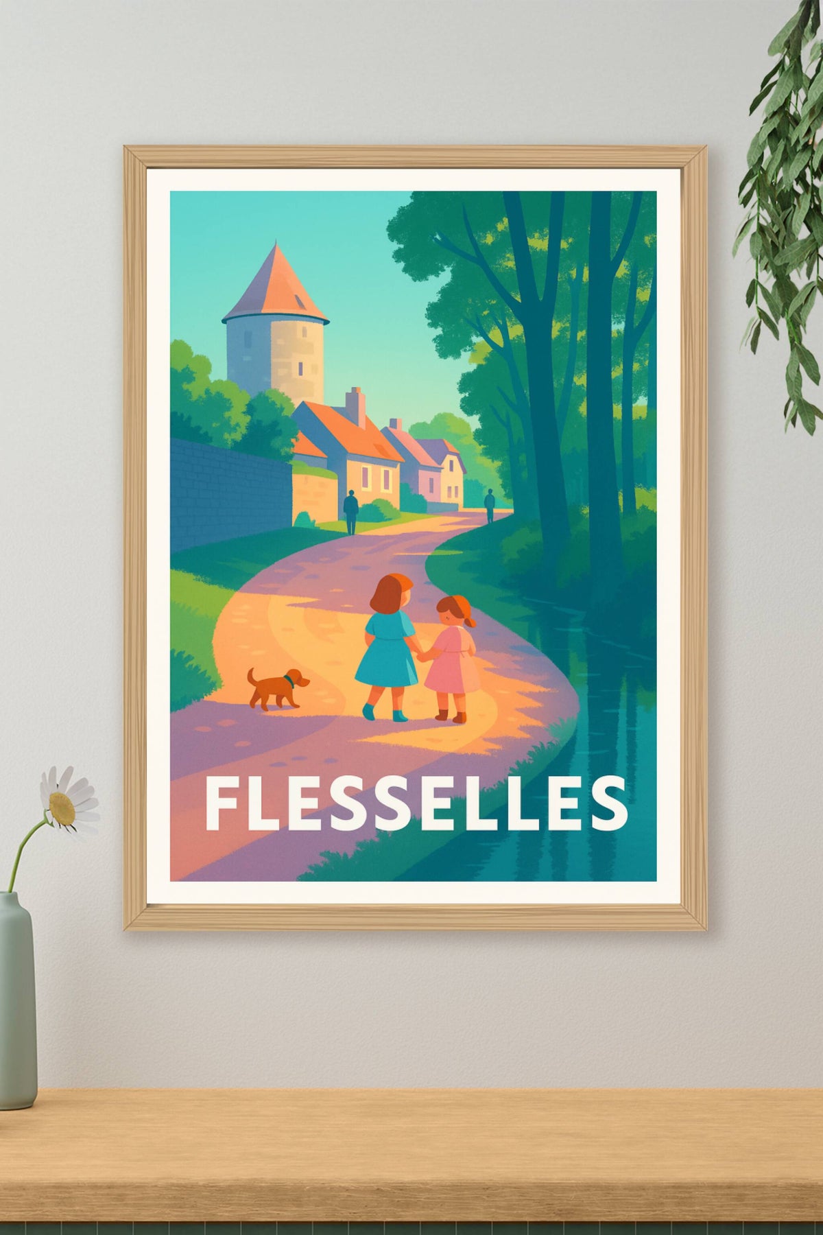 Affiche Flesselles — Promenade paisible au cœur de la campagne · poster d'art de Flesselles