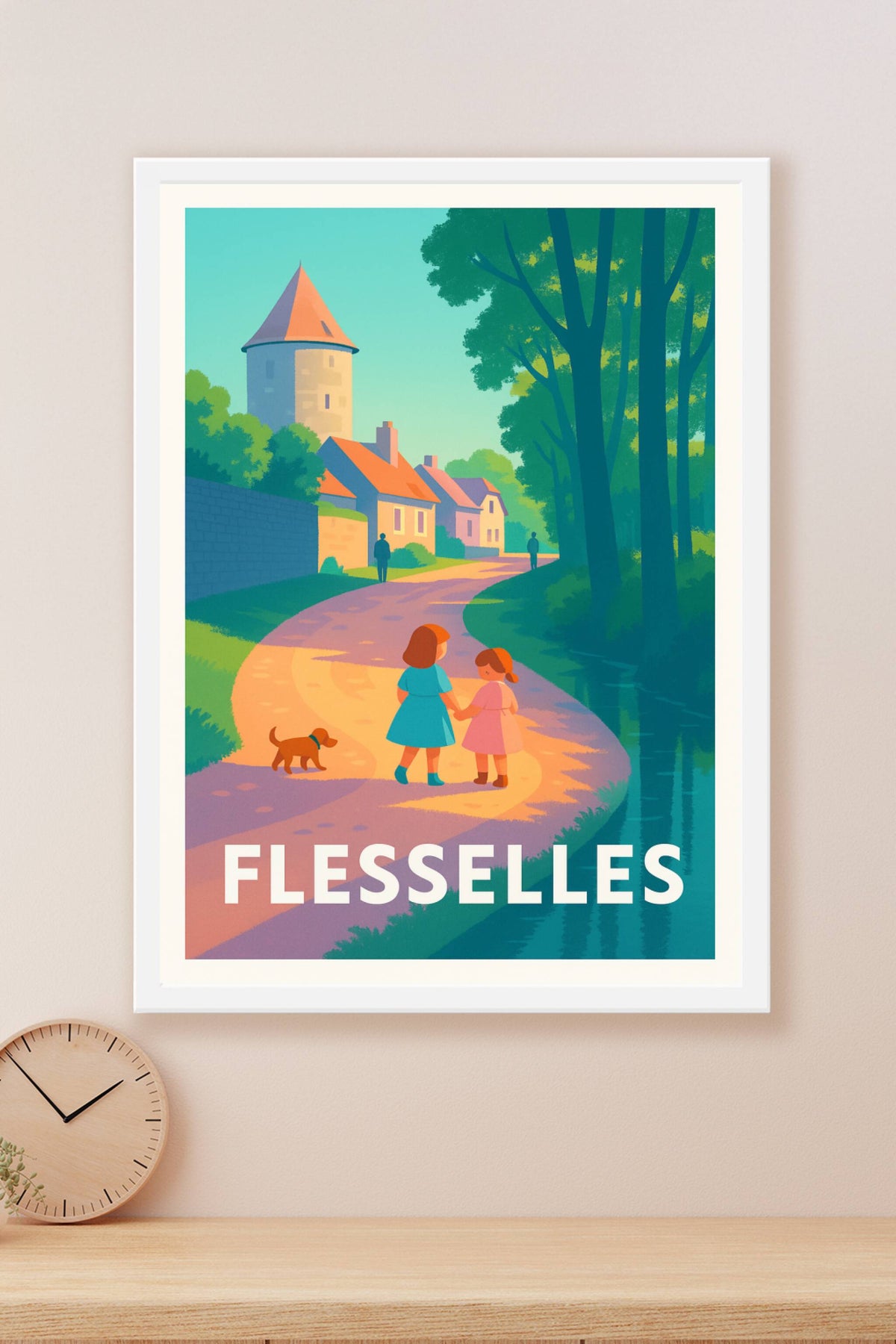 Affiche Flesselles — Promenade paisible au cœur de la campagne · poster d'art de Flesselles