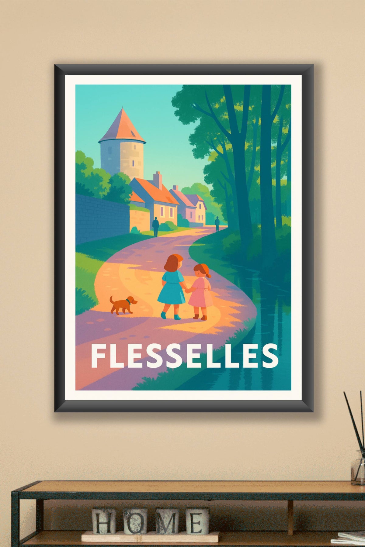 Affiche Flesselles — Promenade paisible au cœur de la campagne · poster d'art de Flesselles