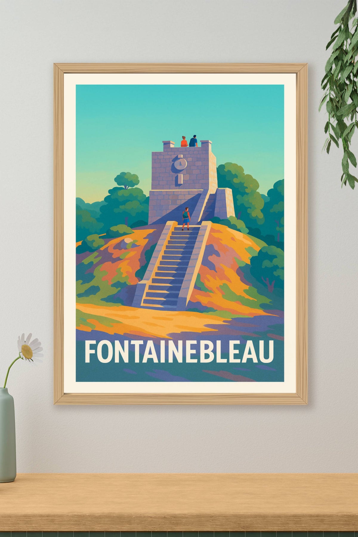 Affiche Fontainebleau — L'évasion au sommet · poster d'art de Fontainebleau