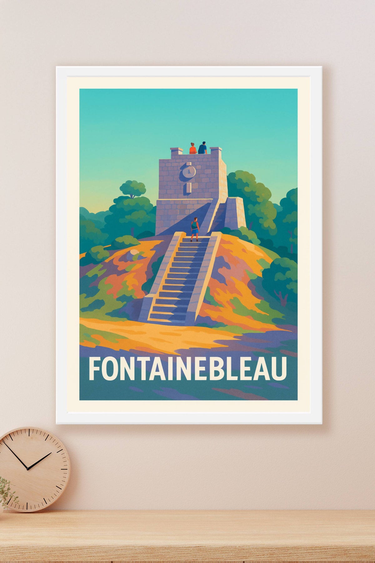 Affiche Fontainebleau — L'évasion au sommet · poster d'art de Fontainebleau