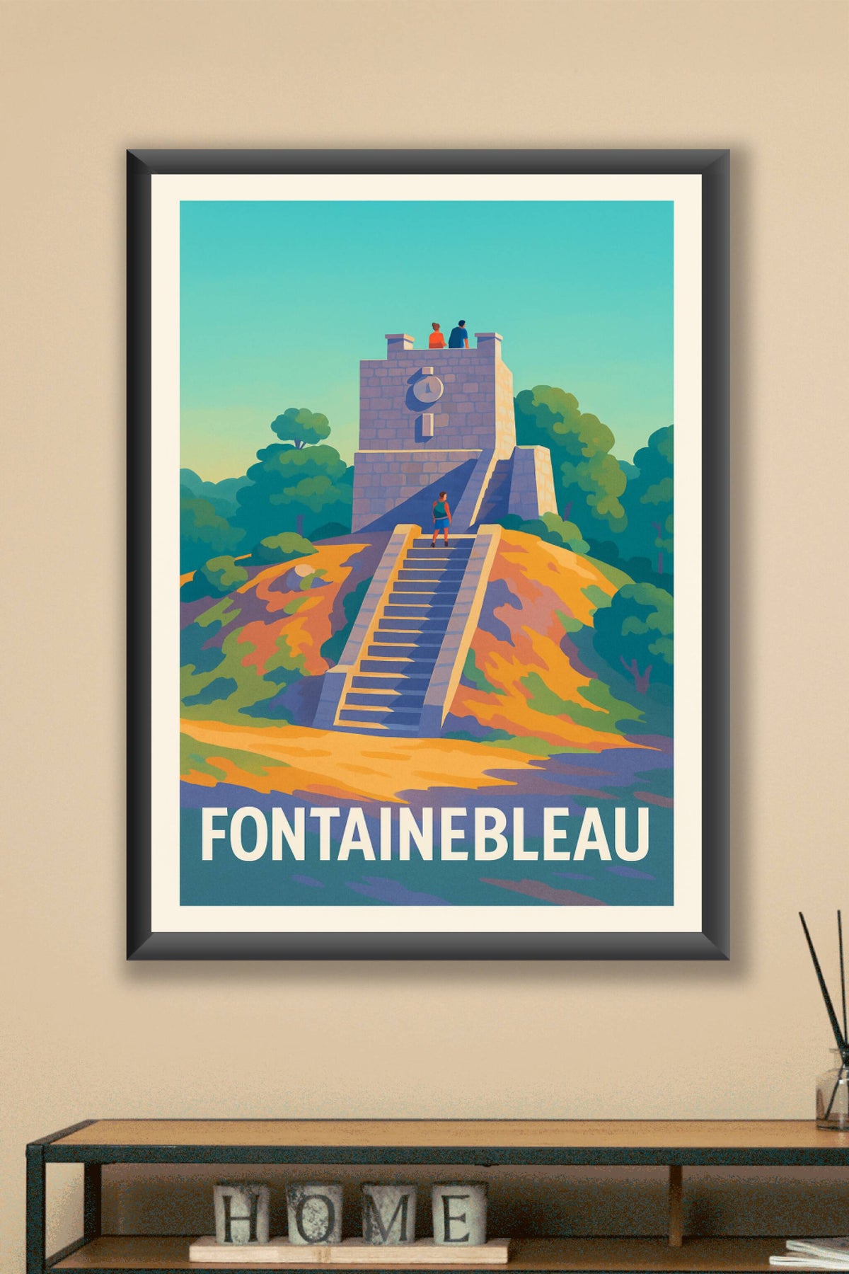 Affiche Fontainebleau — L'évasion au sommet · poster d'art de Fontainebleau