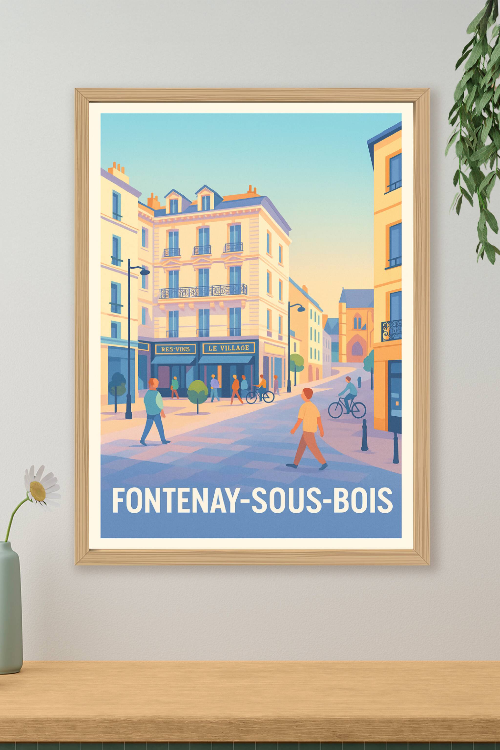 Affiche Fontenay-sous-Bois - Charme et vie de quartier animée