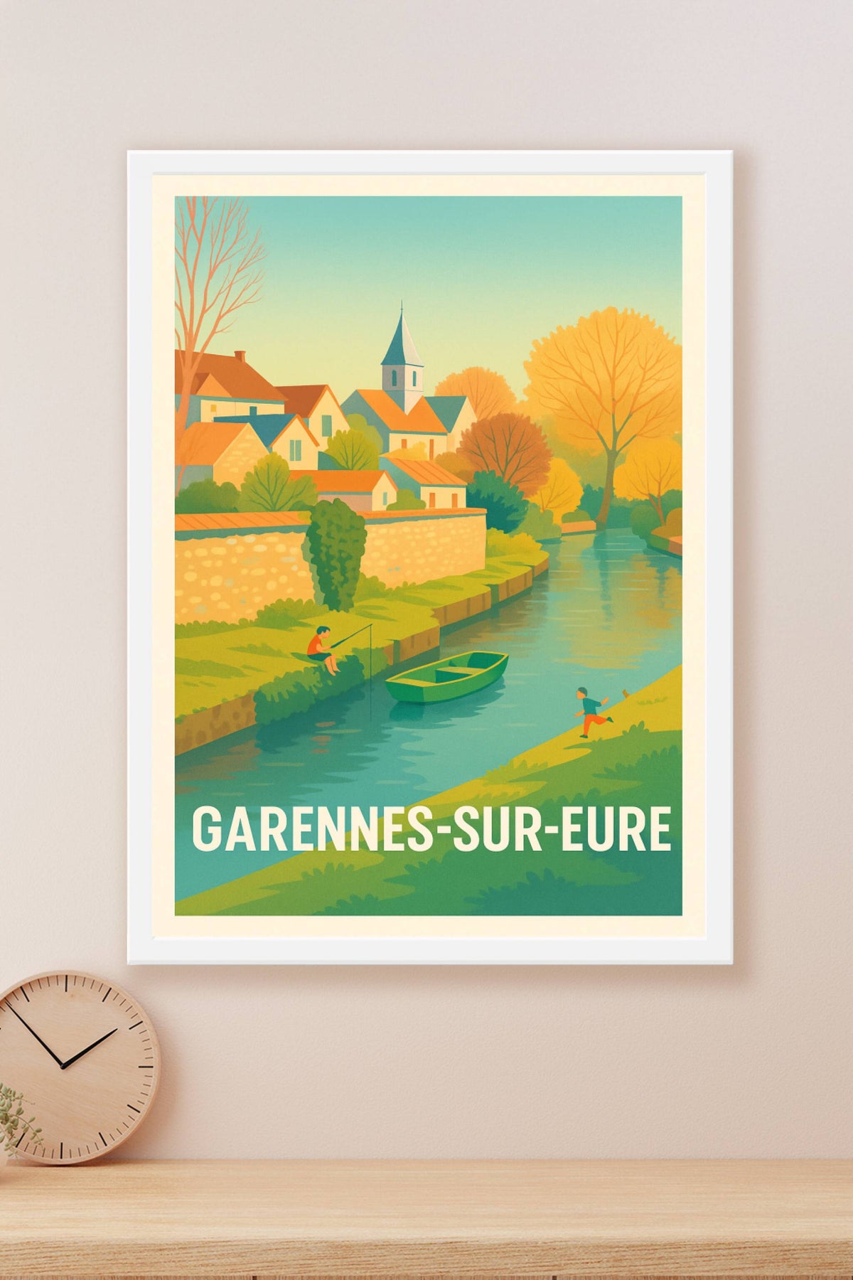 Affiche Garennes-sur-Eure — Charme bucolique au fil de l'eau · poster d'art de Garennes-sur-Eure