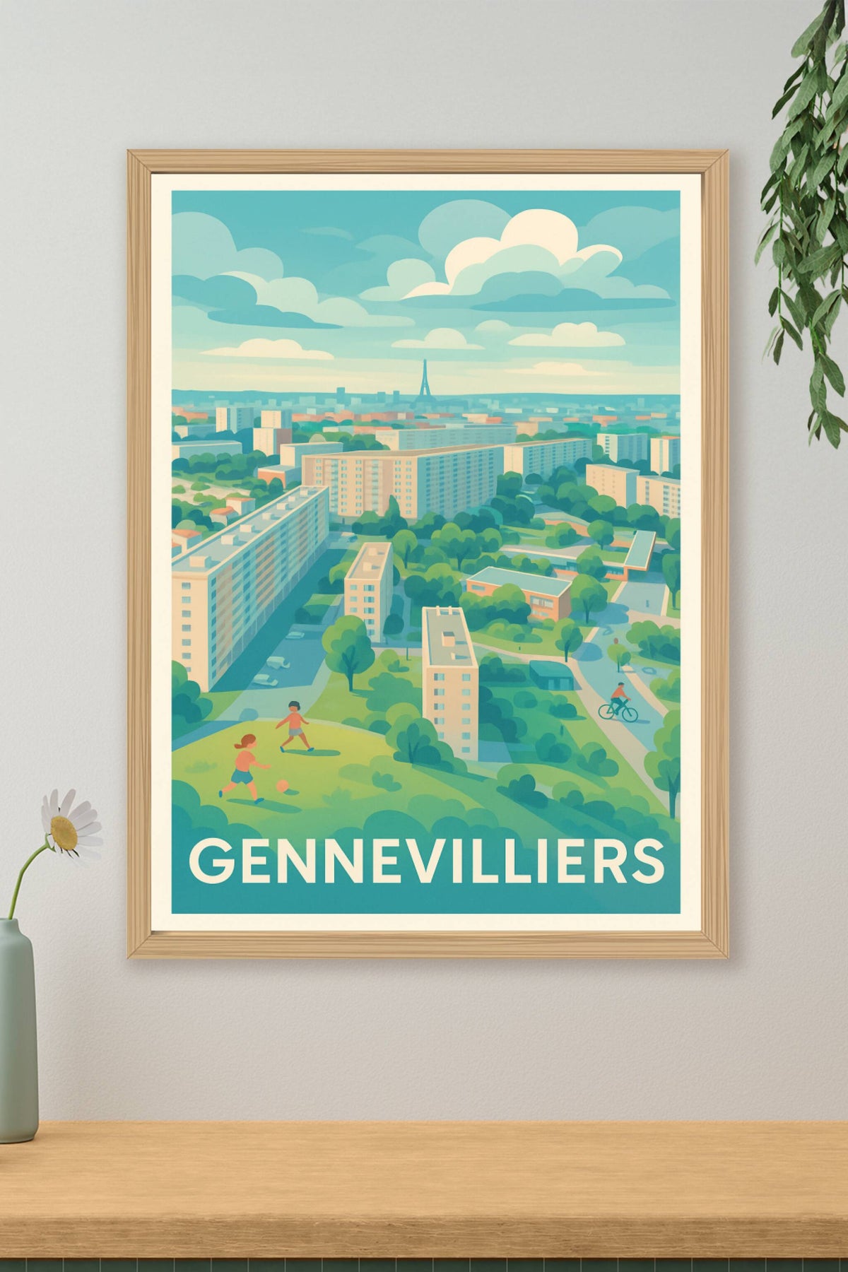 Affiche Gennevilliers — Tranquillité urbaine et nature en harmonie · poster d'art de Gennevilliers