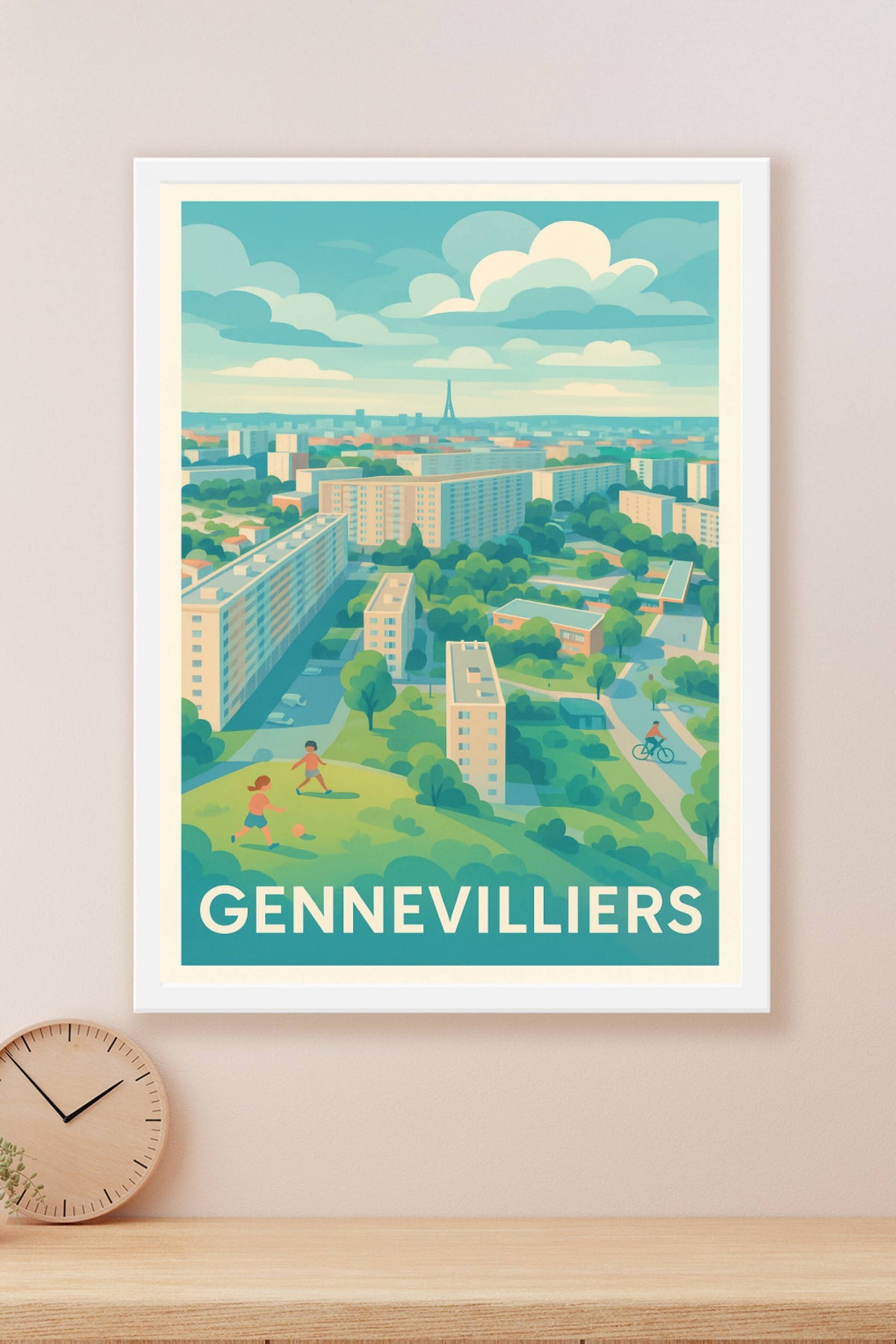 Affiche Gennevilliers — Tranquillité urbaine et nature en harmonie · poster d'art de Gennevilliers
