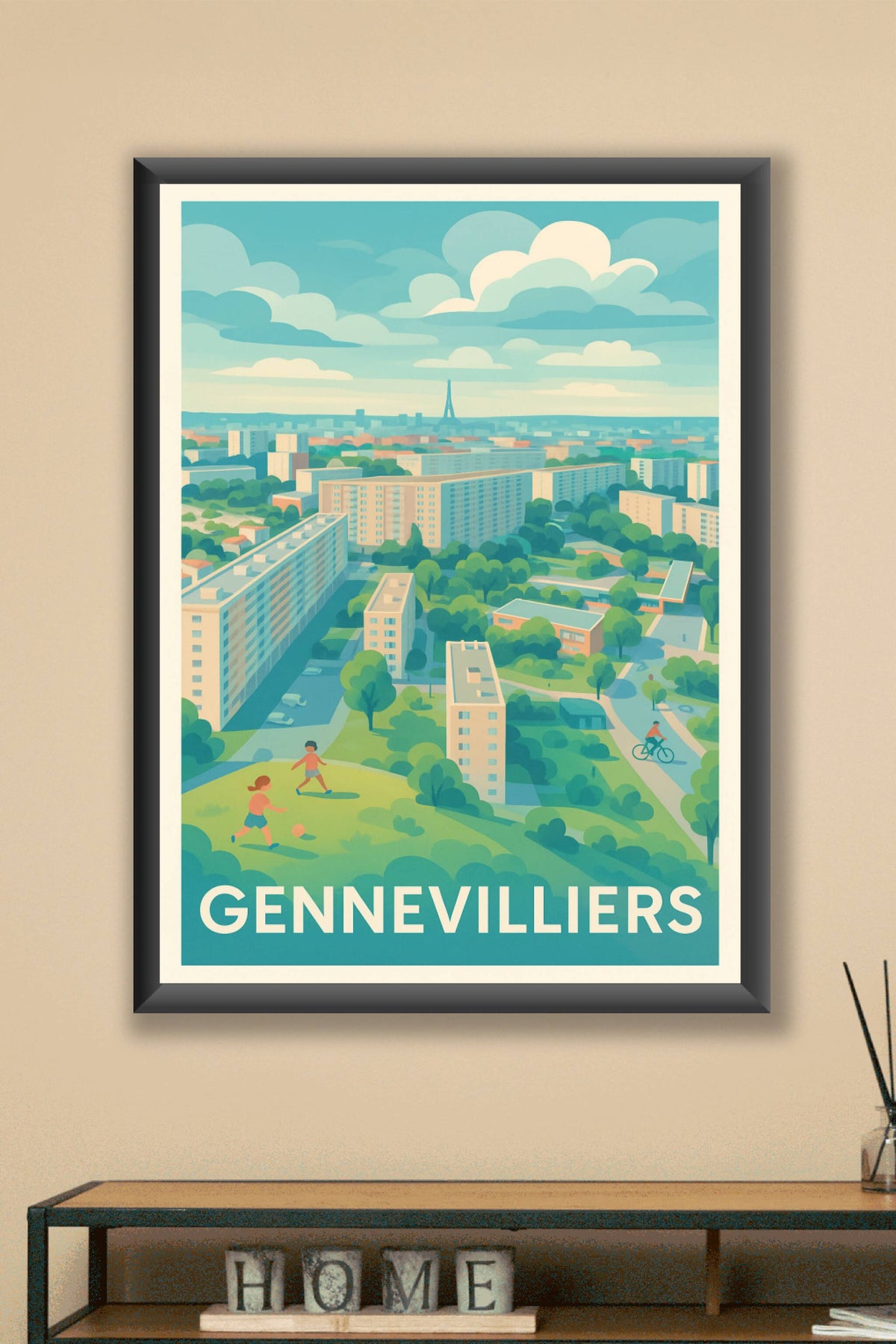 Affiche Gennevilliers — Tranquillité urbaine et nature en harmonie · poster d'art de Gennevilliers