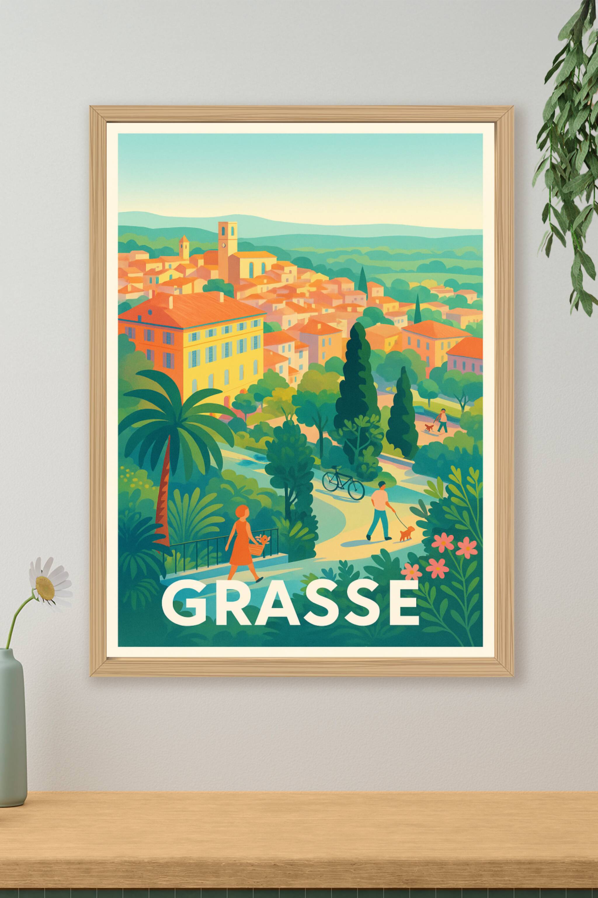 Affiche Grasse - Charme et sérénité en Provence