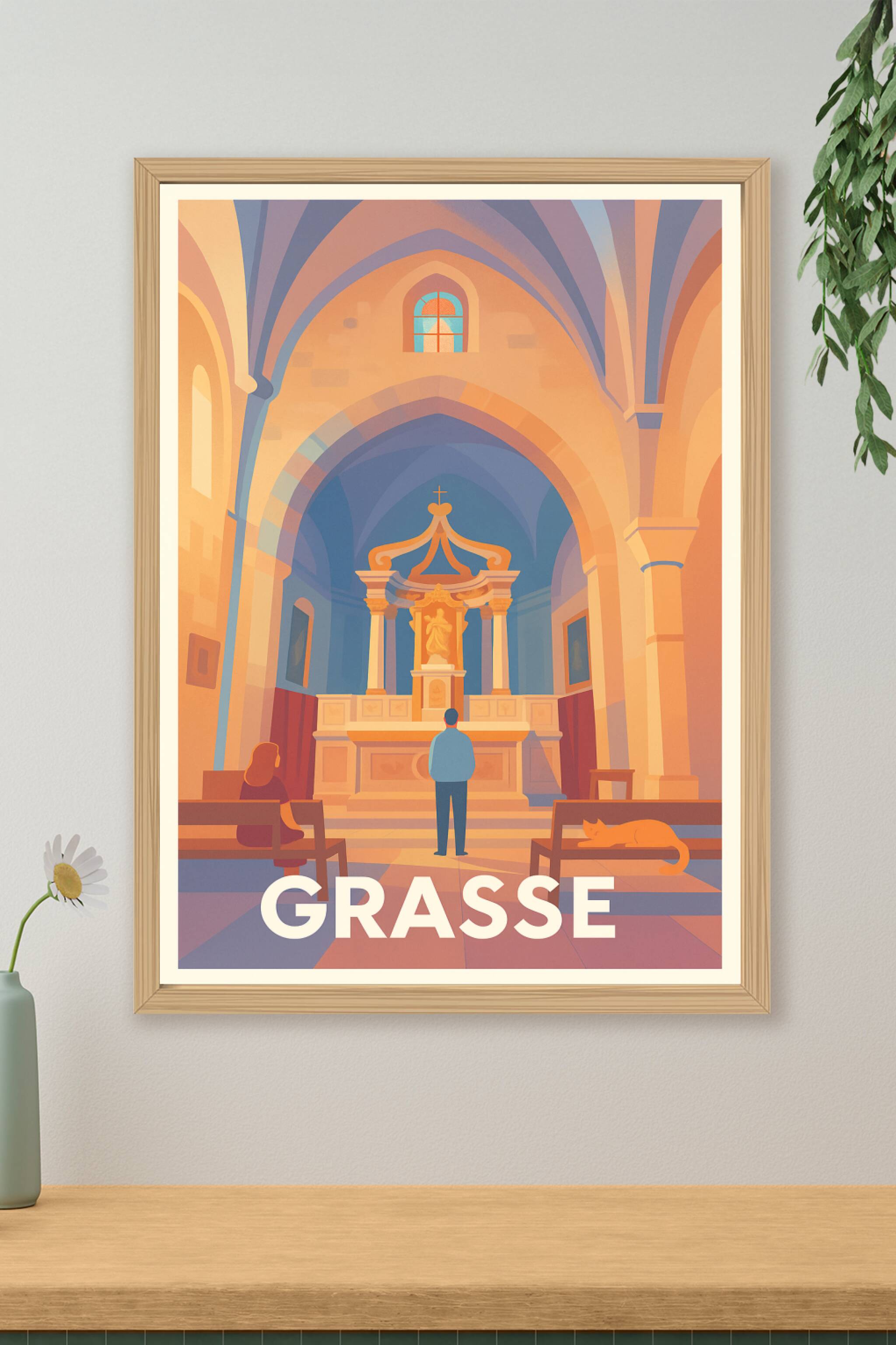 Affiche Grasse - Sérénité et lumière au cœur patrimonial