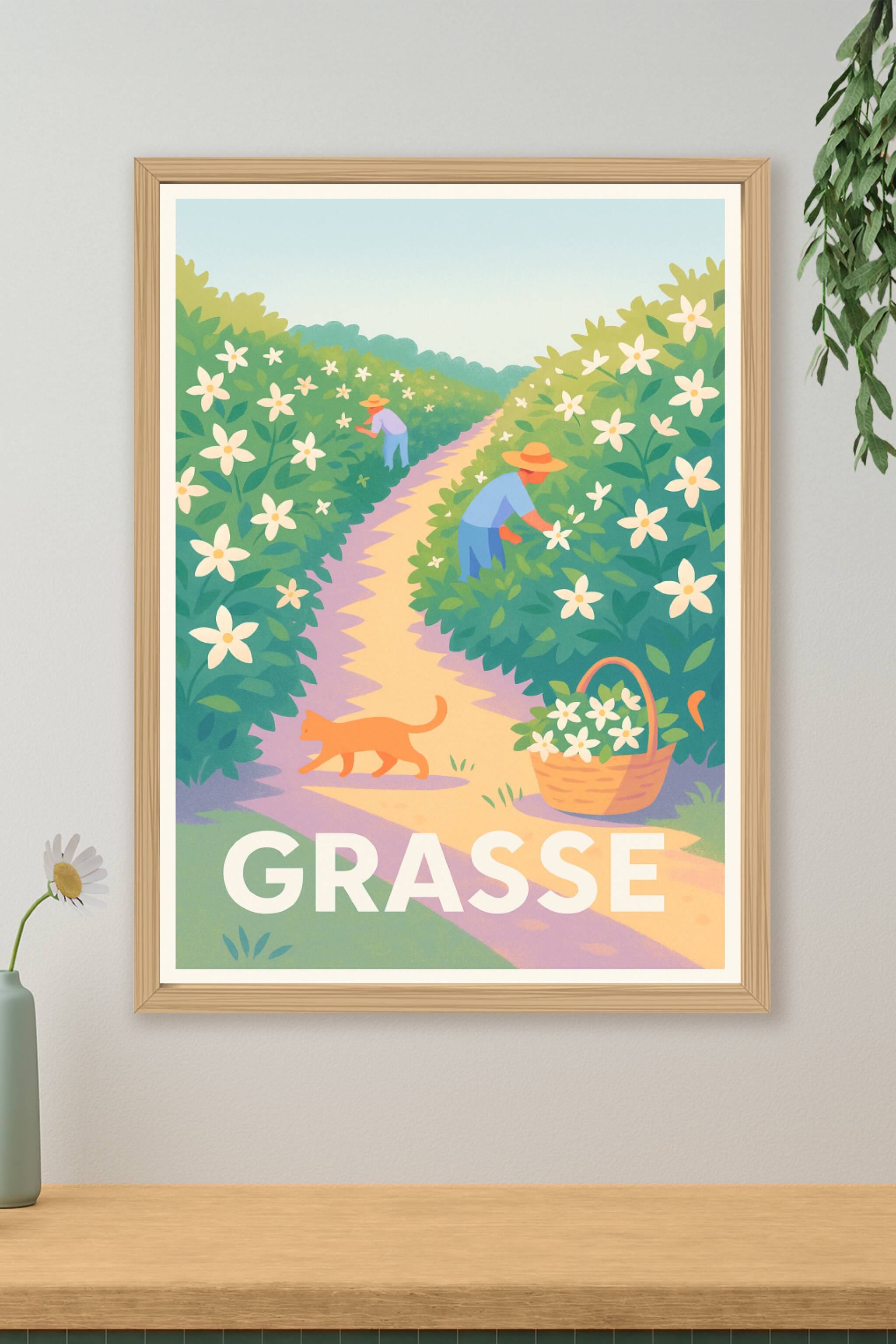 Affiche Grasse - L'art de la fleur et du parfum
