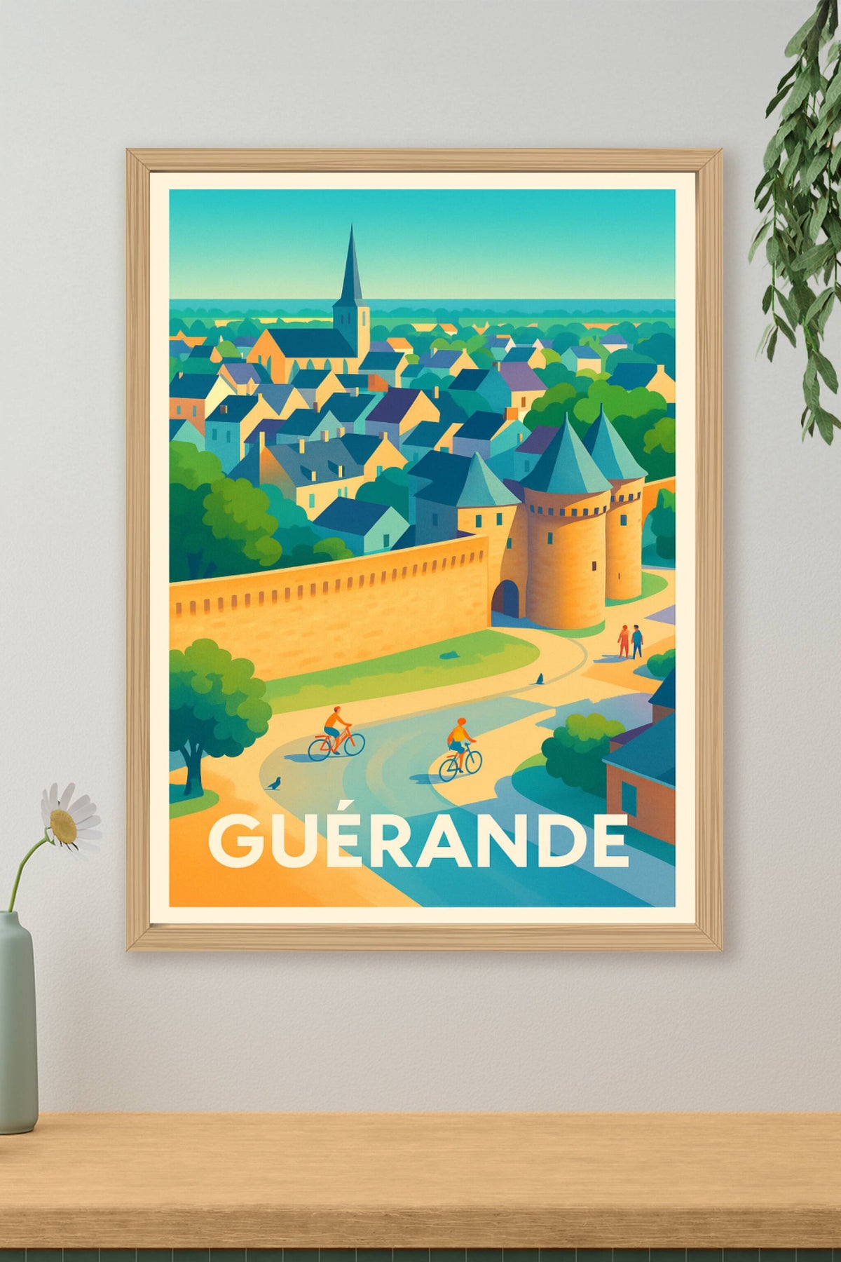 Affiche Guérande — Plongée colorée au cœur de la cité médiévale · poster d'art de Guérande