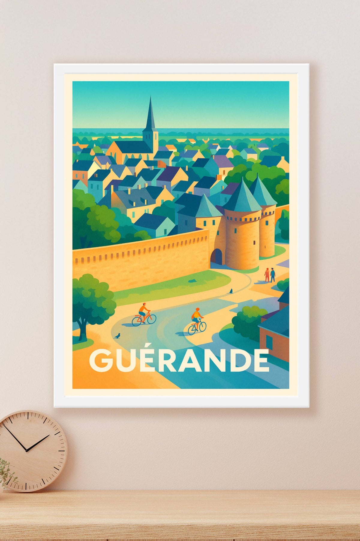Affiche Guérande — Plongée colorée au cœur de la cité médiévale · poster d'art de Guérande
