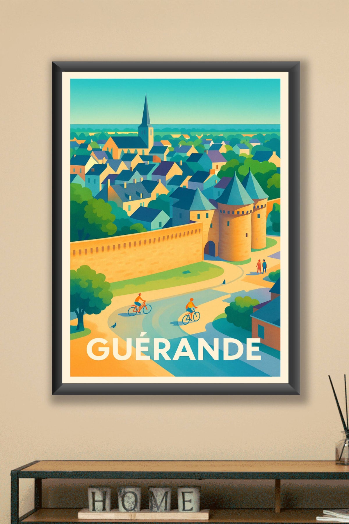 Affiche Guérande — Plongée colorée au cœur de la cité médiévale · poster d'art de Guérande