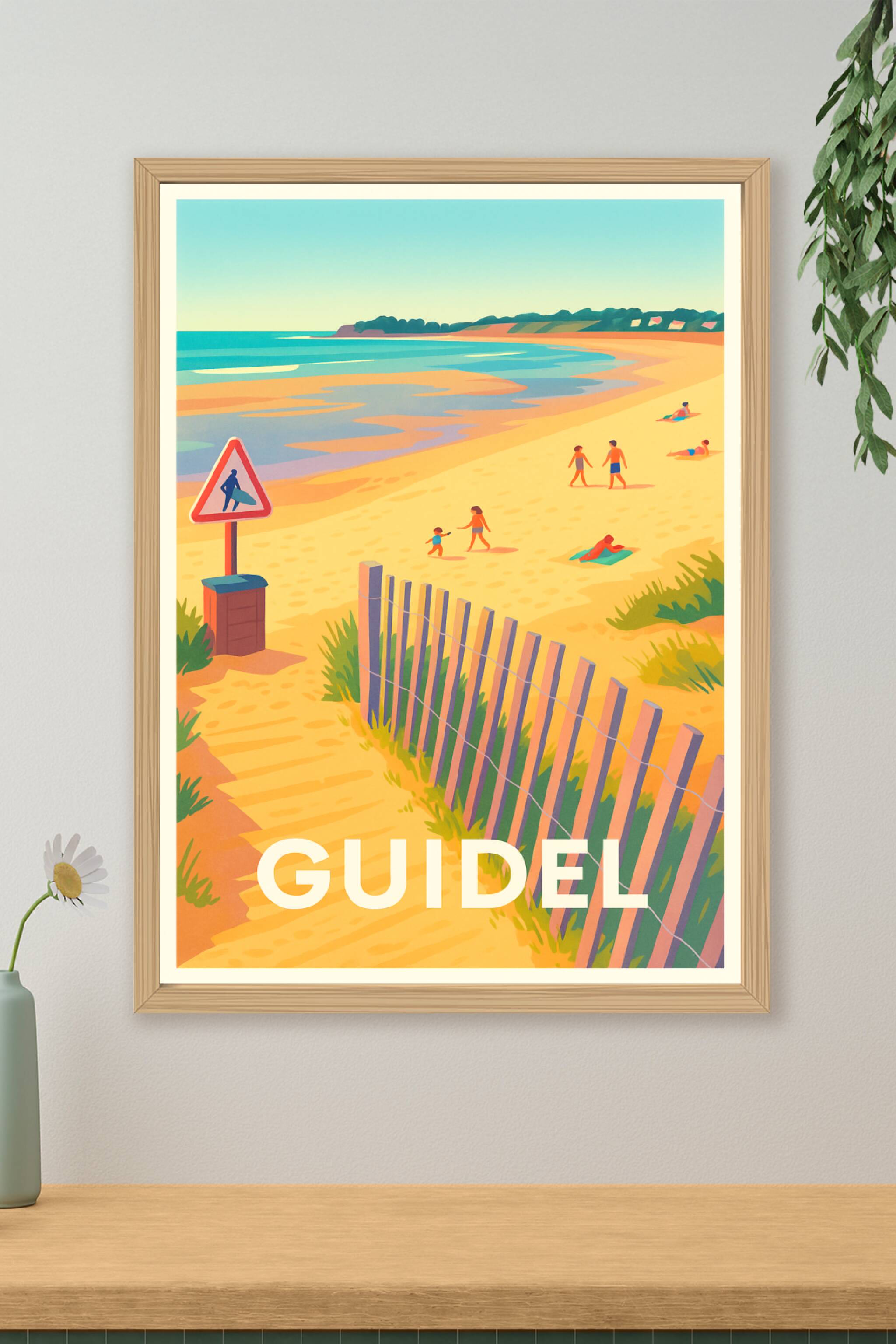 Affiche Guidel - Échappée Belle sur la Plage