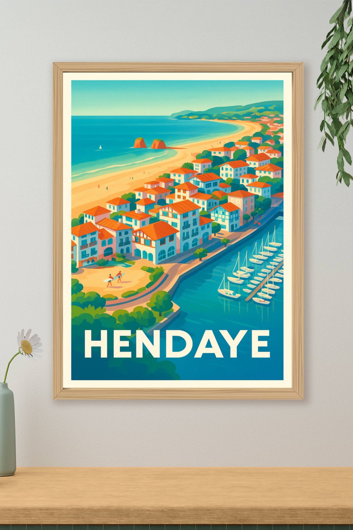 Affiche Hendaye — L'élégance côtière du Pays basque · poster d'art de Hendaye