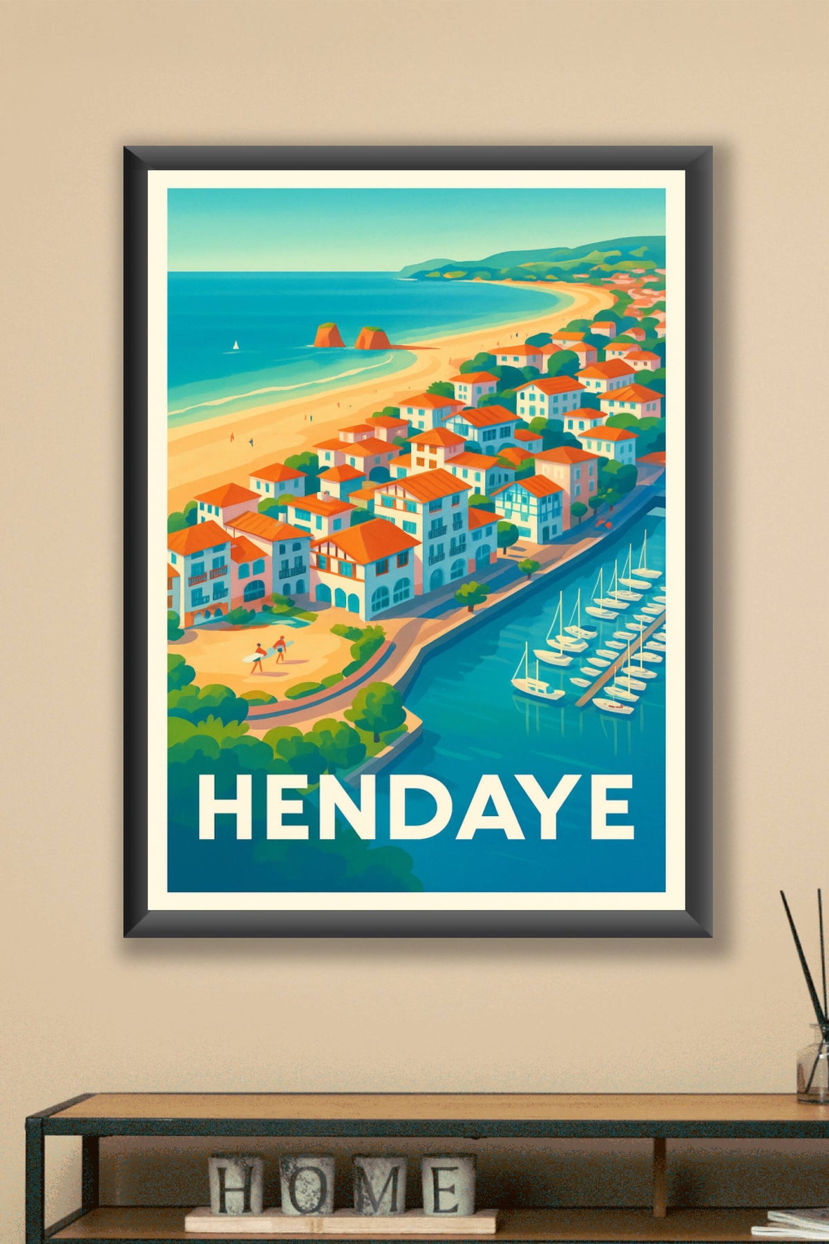 Affiche Hendaye — L'élégance côtière du Pays basque · poster d'art de Hendaye
