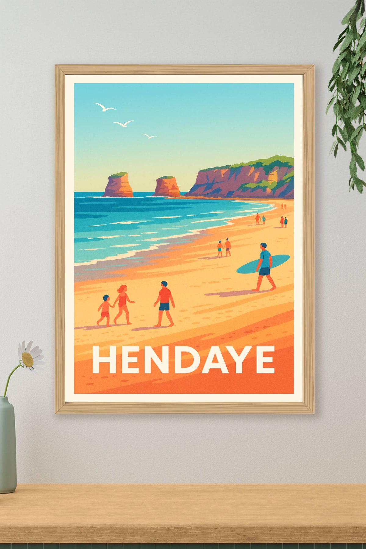 Affiche Hendaye — Évasion balnéaire solaire · poster d'art de Hendaye