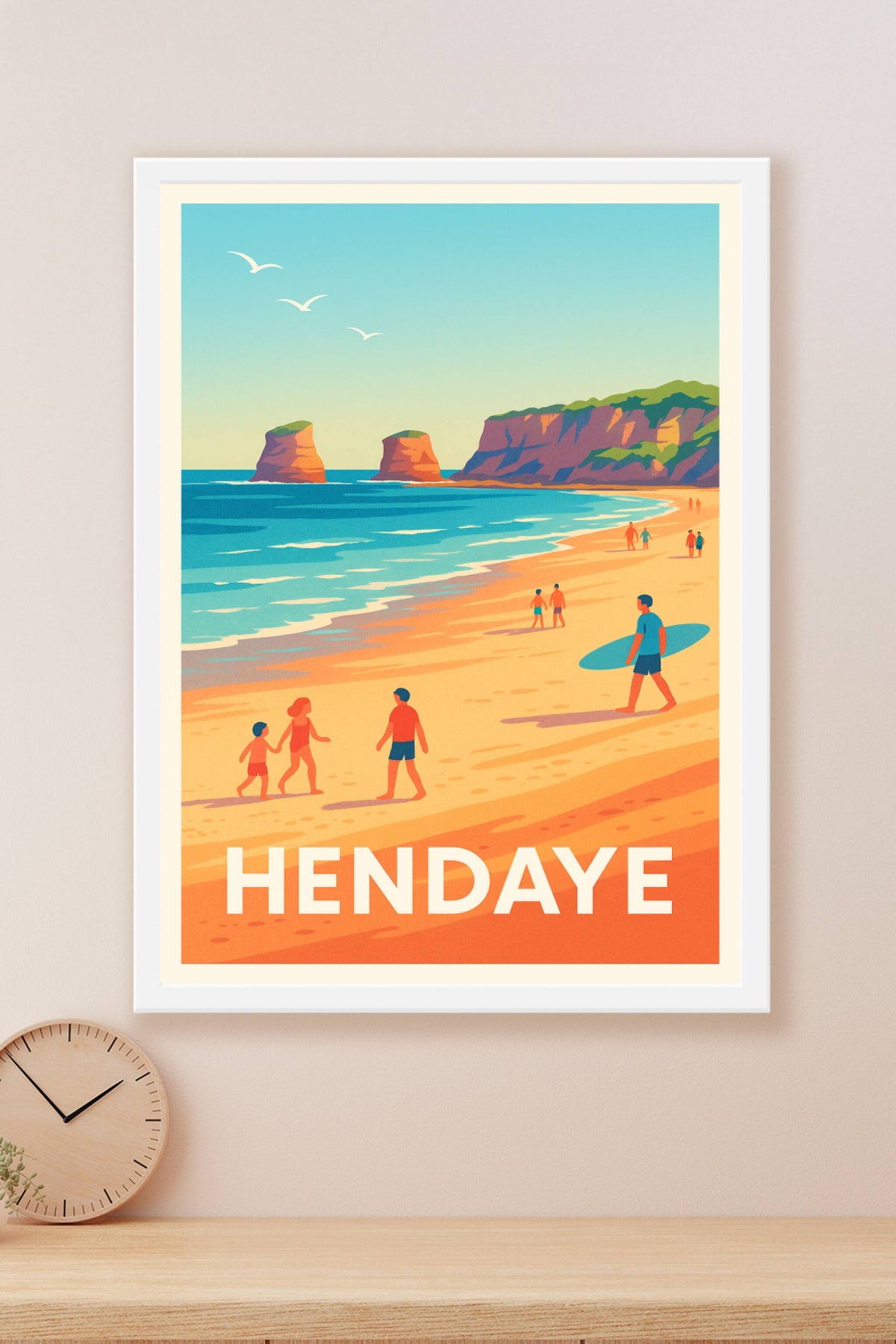 Affiche Hendaye — Évasion balnéaire solaire · poster d'art de Hendaye