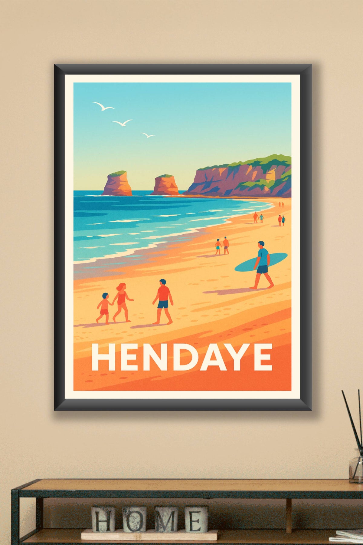 Affiche Hendaye — Évasion balnéaire solaire · poster d'art de Hendaye