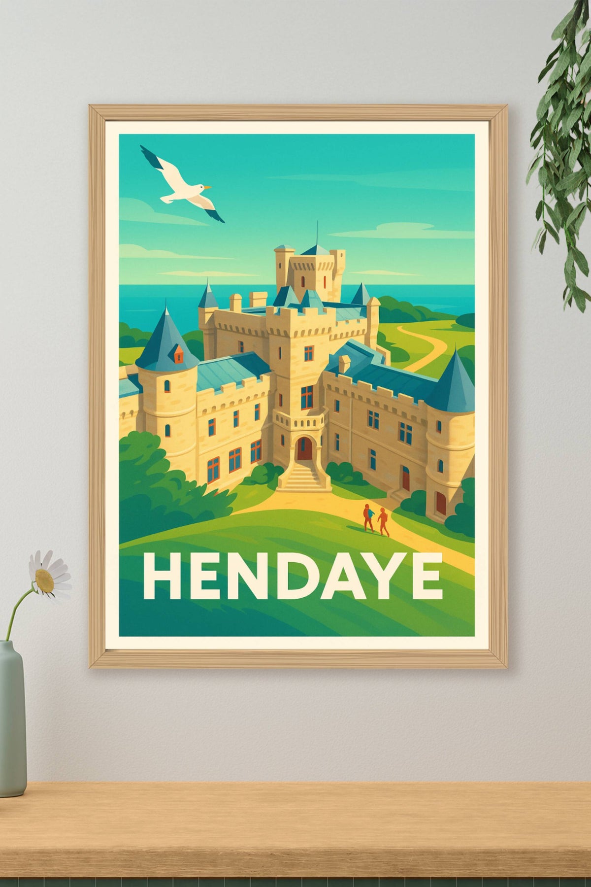 Affiche Hendaye — Élégance et Sérénité au Château d'Abbadie · poster d'art de Hendaye