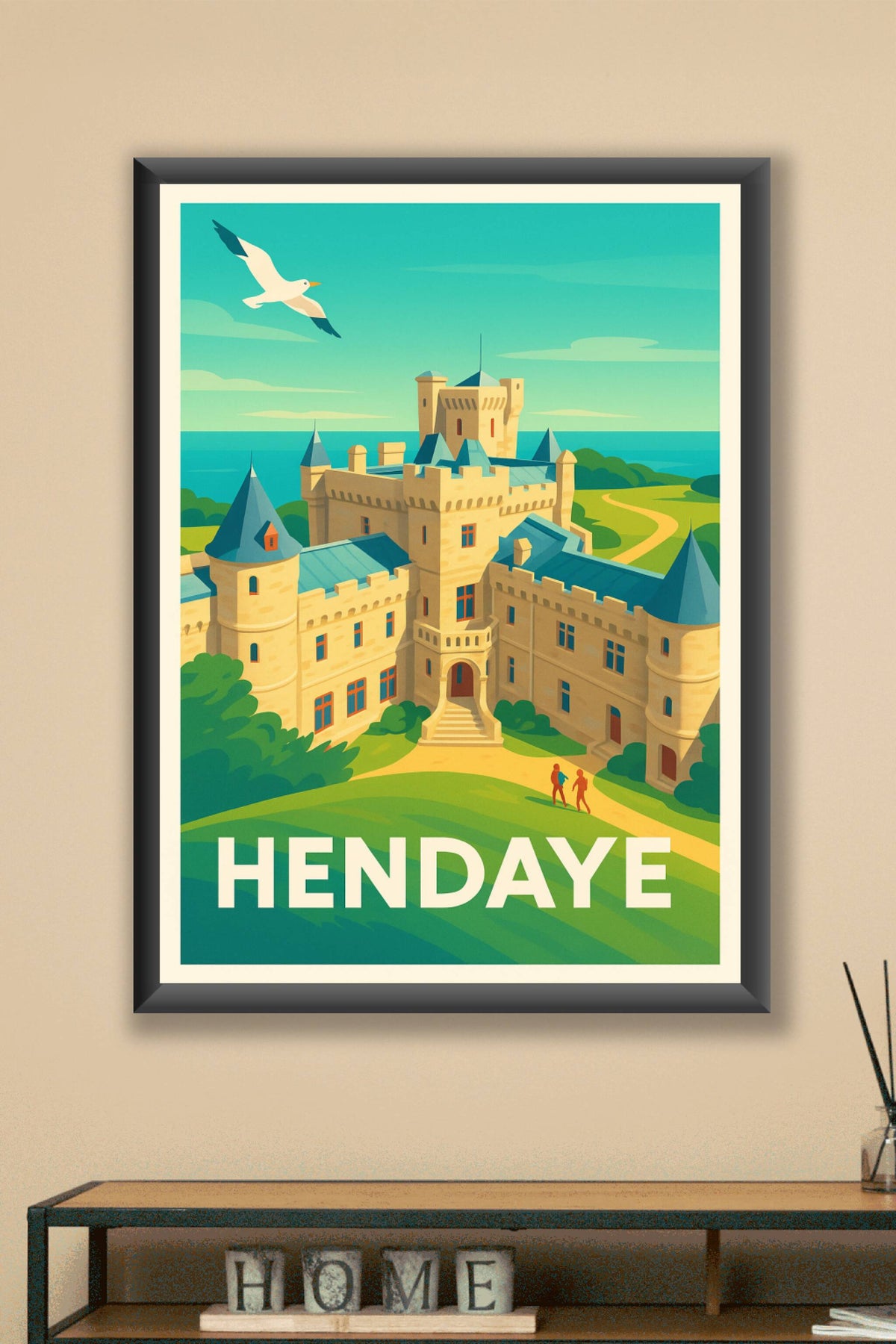 Affiche Hendaye — Élégance et Sérénité au Château d'Abbadie · poster d'art de Hendaye