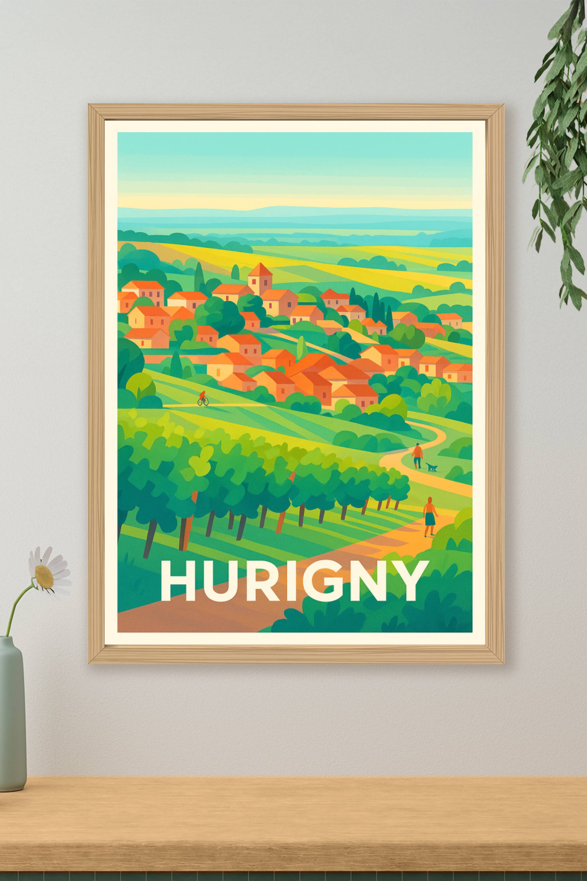 Affiche Hurigny - Charme et douceur de la campagne bourguignonne