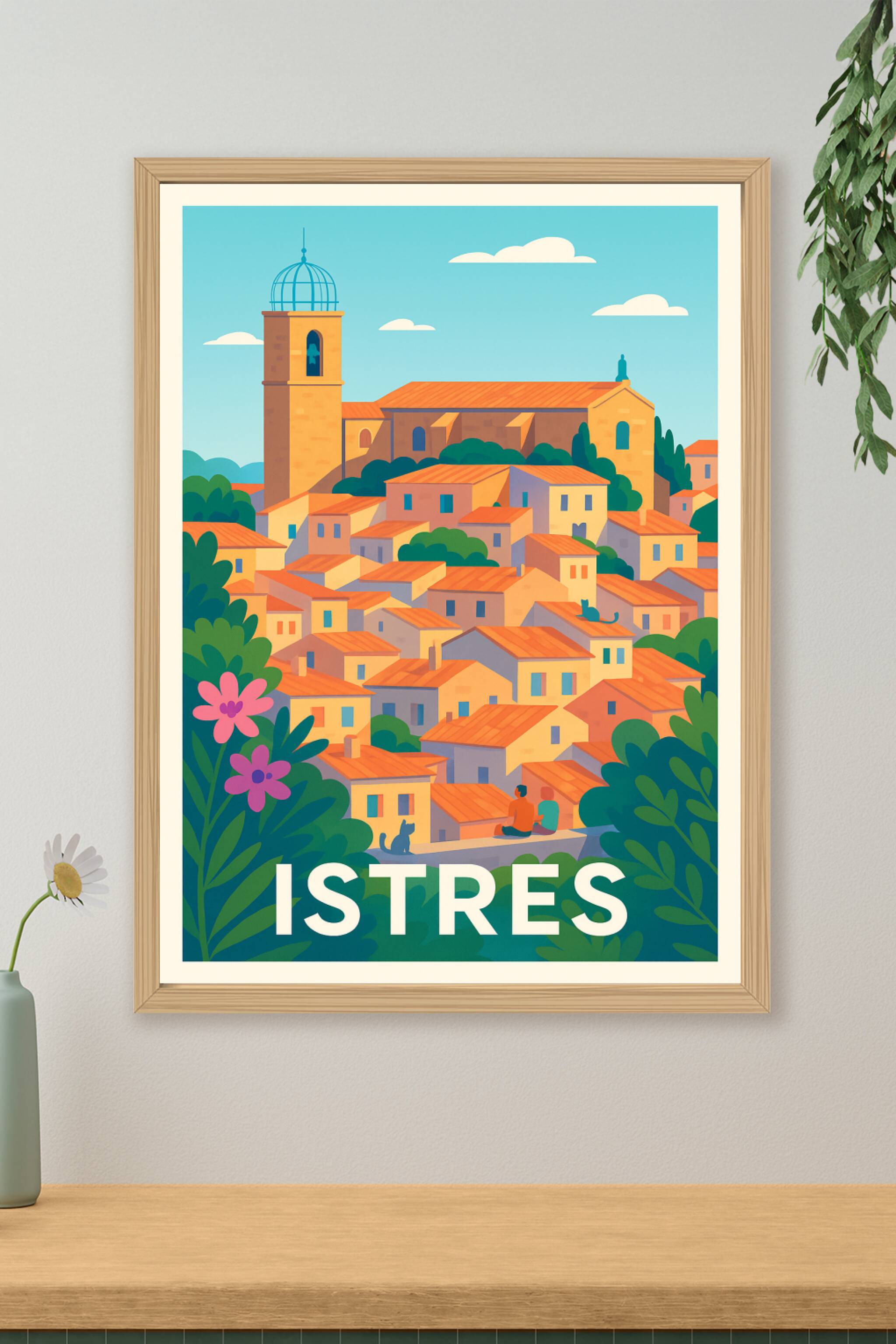 Affiche Istres - Charme provençal au soleil couchant