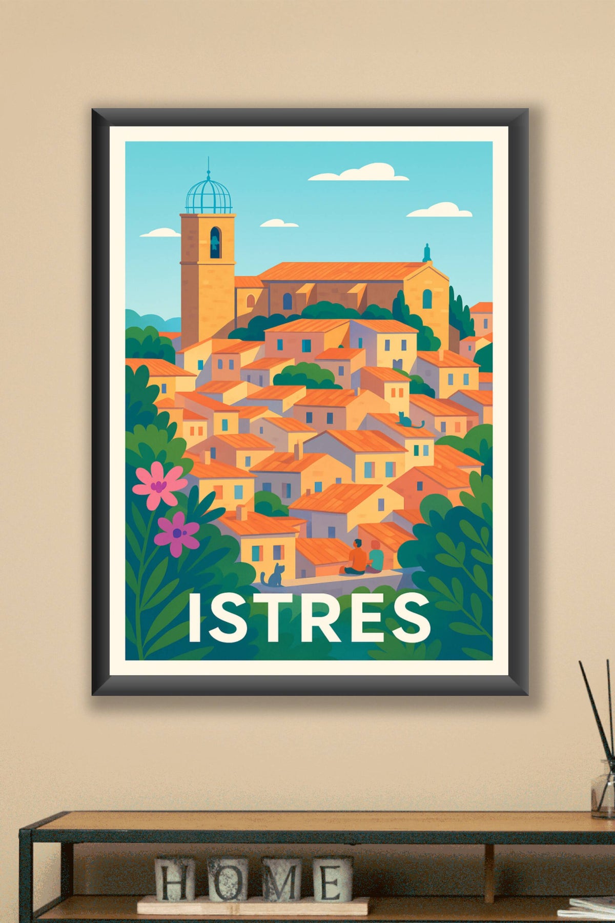 Affiche Istres — Charme provençal au soleil couchant · poster d'art de Istres
