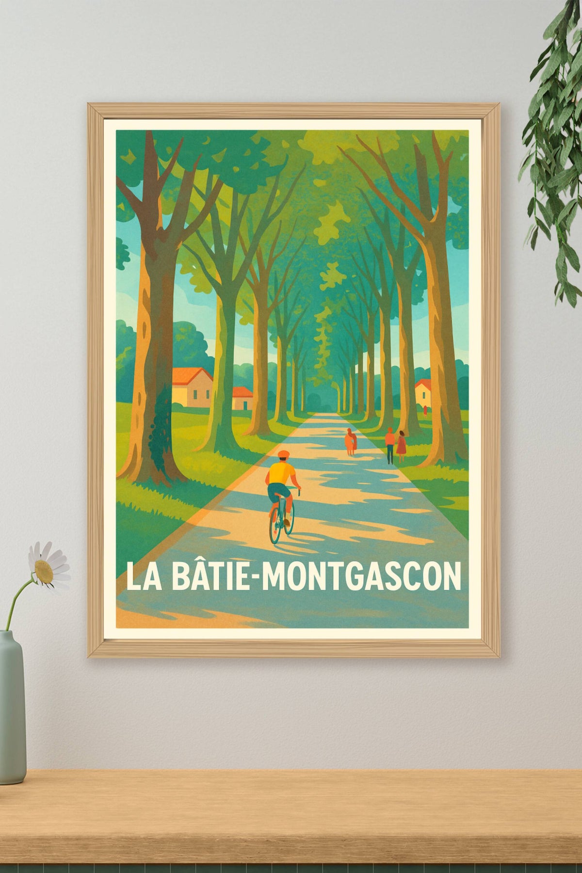Affiche La Bâtie-Montgascon — L'évasion en pleine nature · poster d'art de La Bâtie-Montgascon