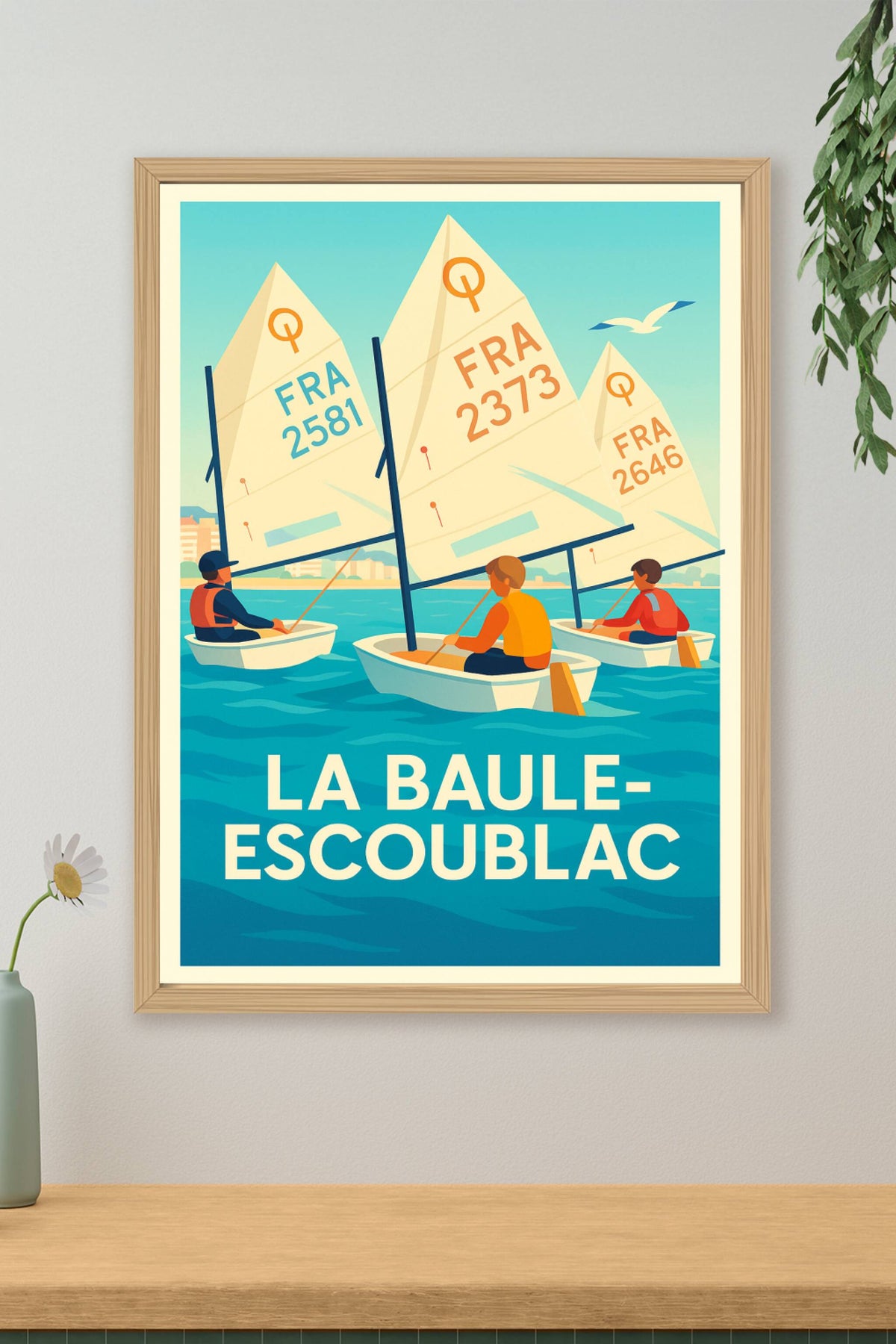 Affiche La Baule-Escoublac — Voile et douceur maritime · poster d'art de La Baule-Escoublac