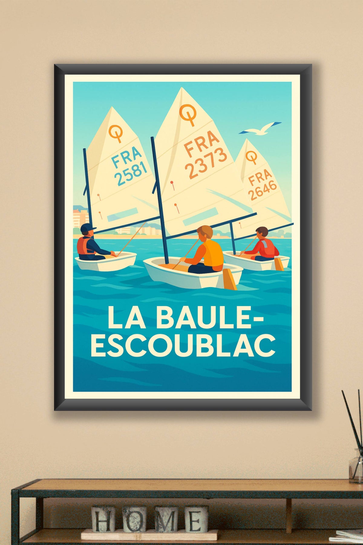 Affiche La Baule-Escoublac — Voile et douceur maritime · poster d'art de La Baule-Escoublac