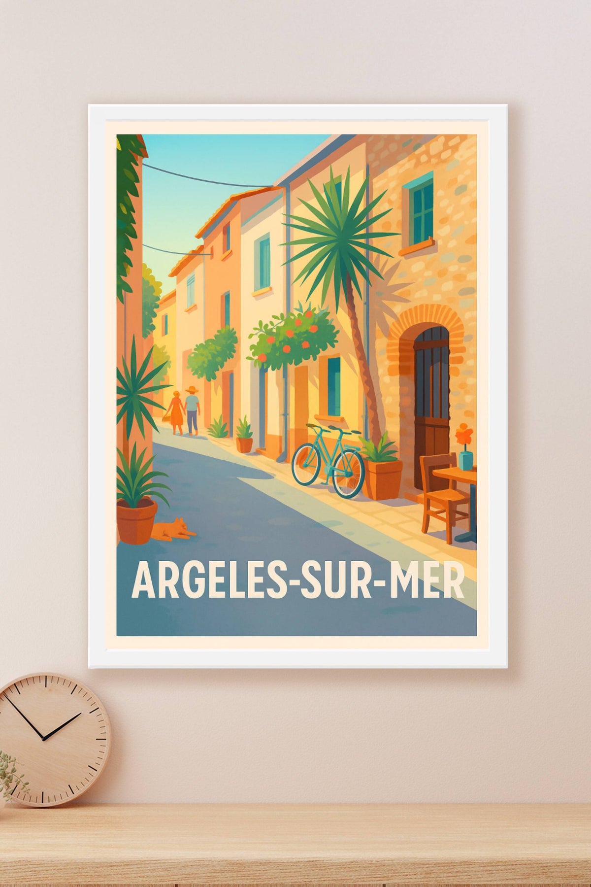 Affiche Argelès-sur-Mer — L'élégance d'une ruelle ensoleillée · poster d'art de Argelès-sur-Mer