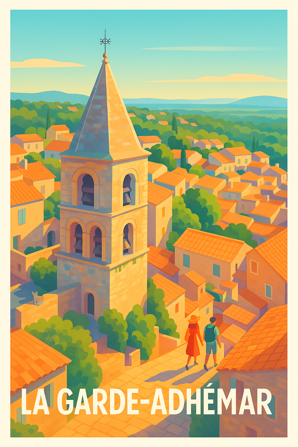 Affiche La Garde-Adhémar — Charme Provençal et Villégiature ensoleillée · poster d'art de La Garde-Adhémar